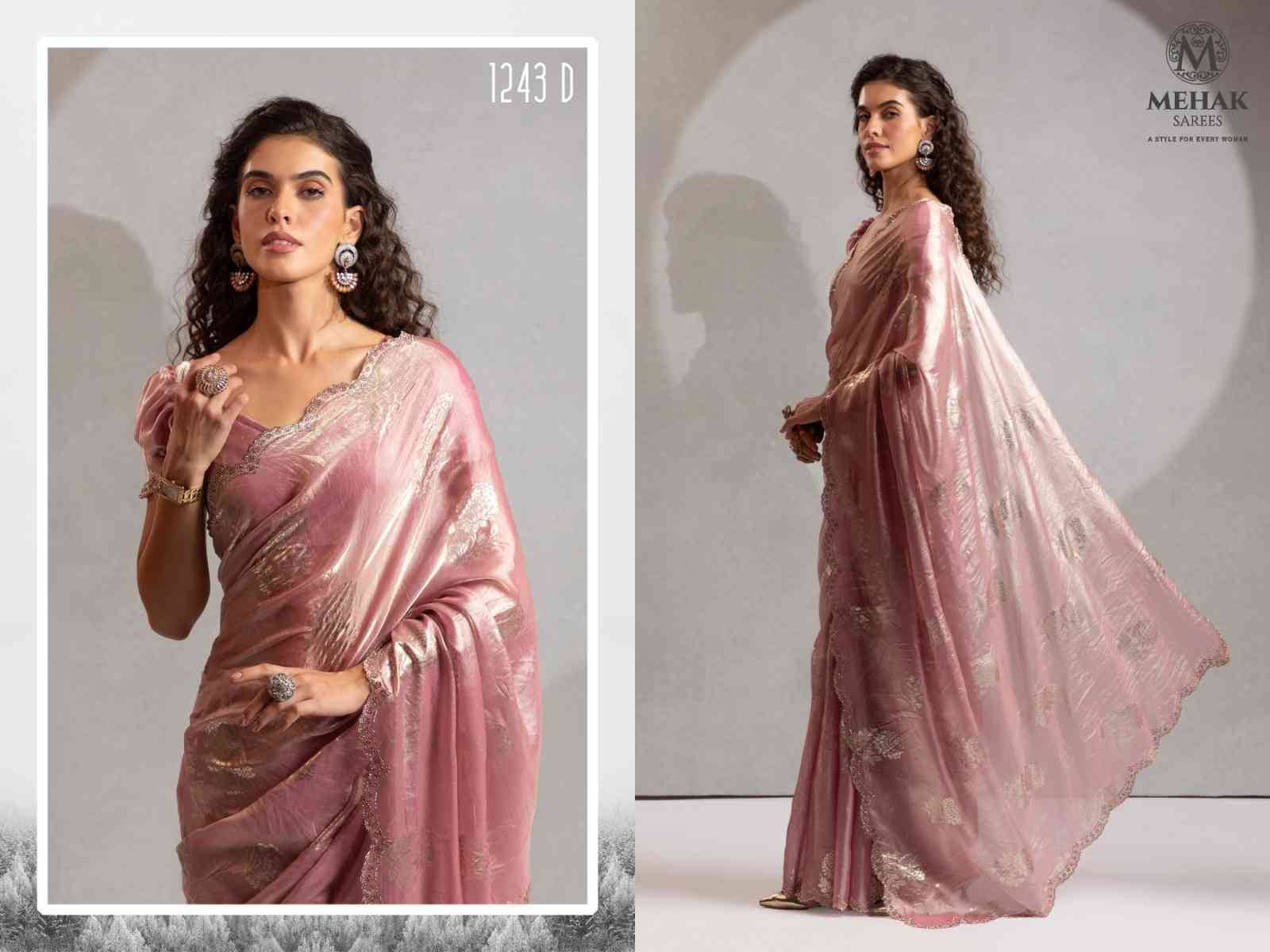 Mehak 1243 Colours By Mehak 1243-A To 1243-D Series Indian Traditional Wear Collection Beautiful Stylish Fancy Colorful Party Wear & Occasional Wear Satin Silk Sarees At Wholesale Price