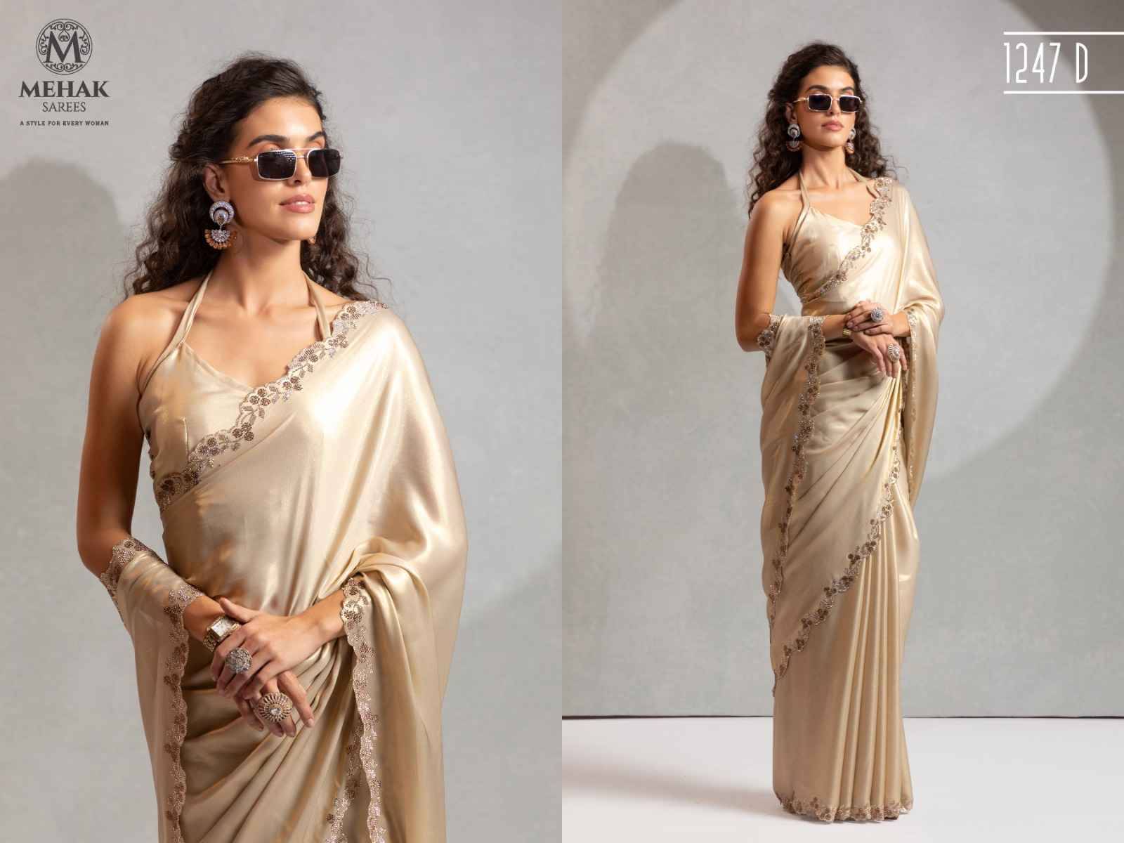 Mehak 1247 Colours By Mehak 1247-A To 1247-D Series Indian Traditional Wear Collection Beautiful Stylish Fancy Colorful Party Wear & Occasional Wear Satin Georgette Sarees At Wholesale Price