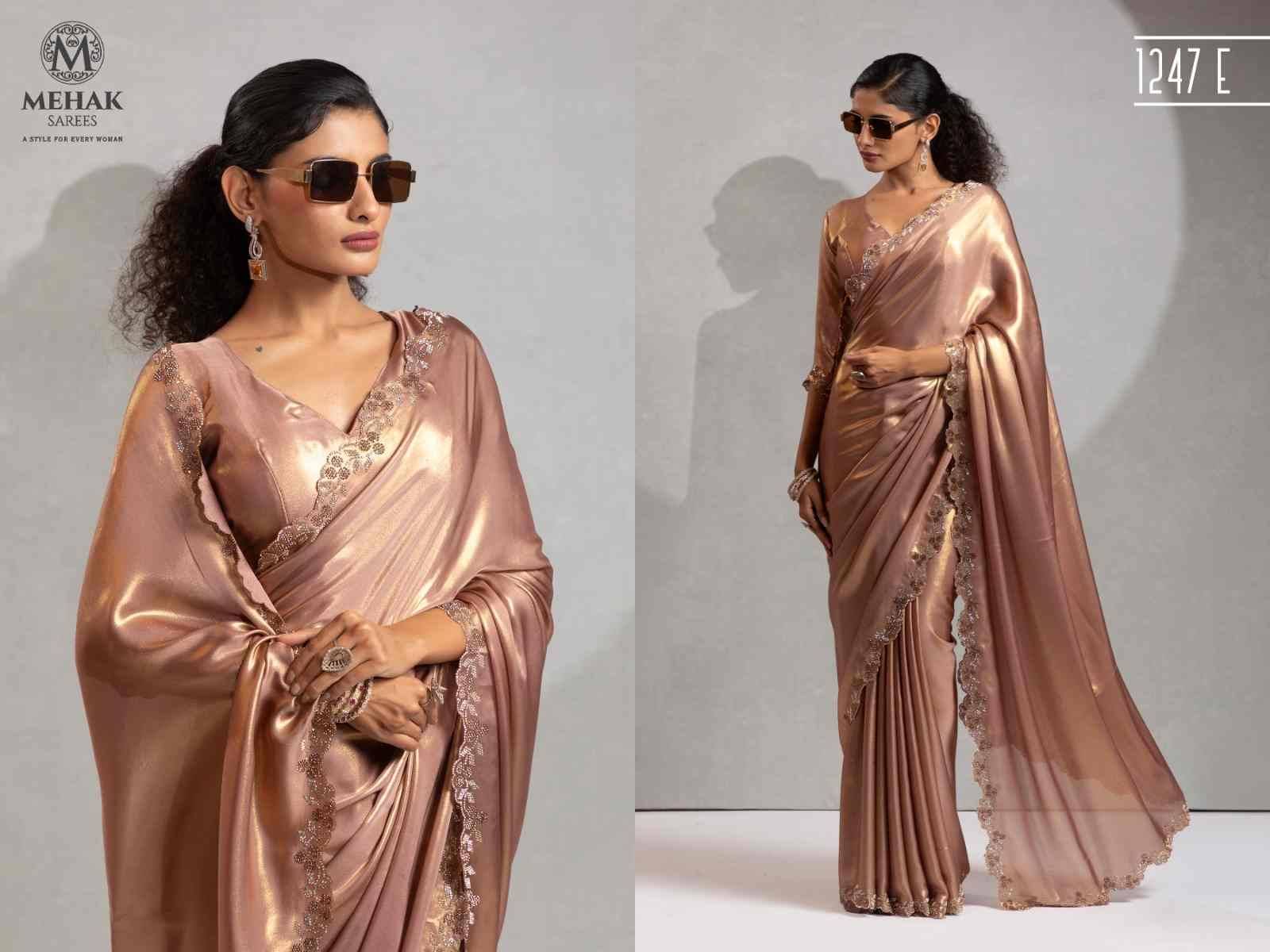 Mehak 1247 Colours By Mehak 1247-A To 1247-D Series Indian Traditional Wear Collection Beautiful Stylish Fancy Colorful Party Wear & Occasional Wear Satin Georgette Sarees At Wholesale Price