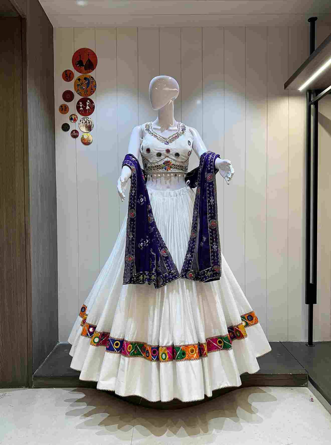 Ah-12 By Fashid Wholesale 01 To 08 Series Navratri Wear Collection Beautiful Stylish Colorful Fancy Party Wear & Occasional Wear Pure Cambric Cotton Lehengas At Wholesale Price