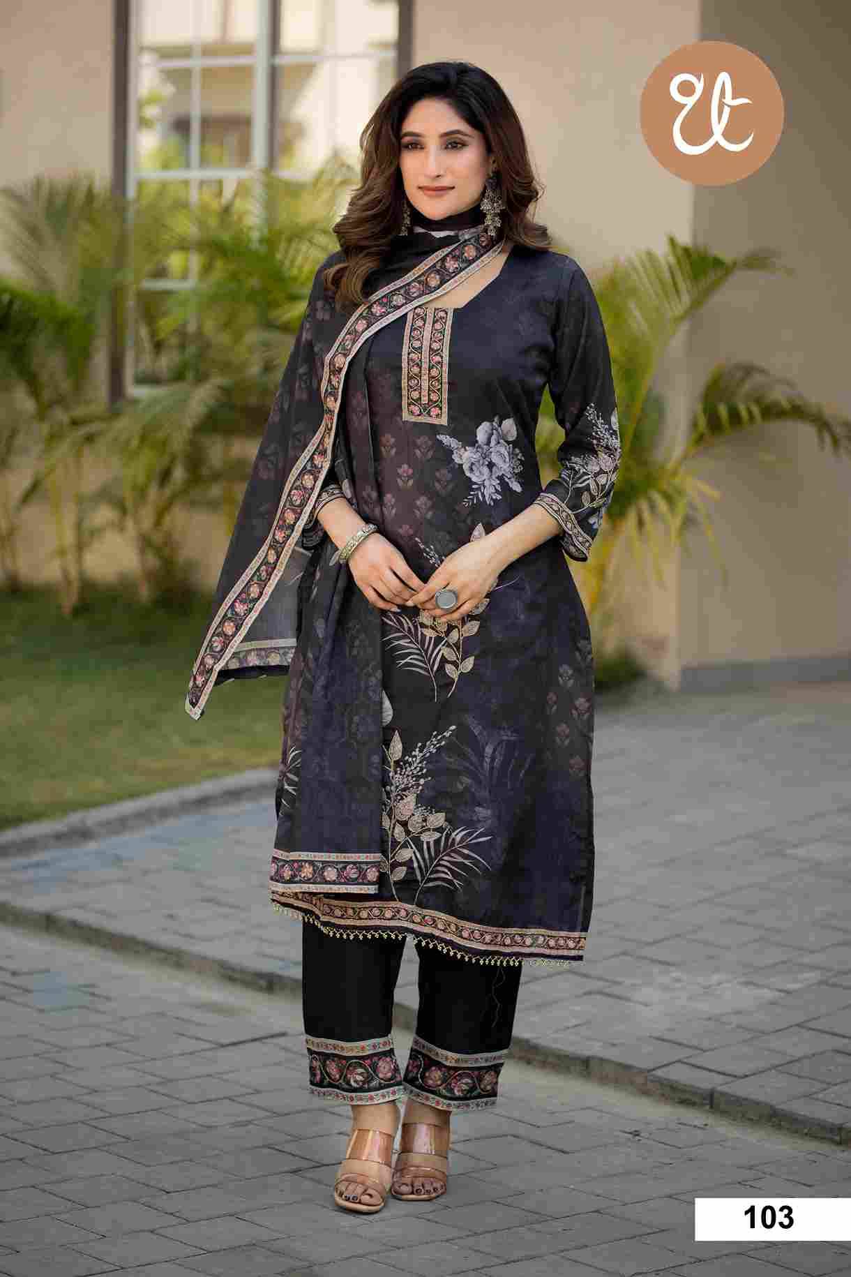 Thread Thrill 101 Series By Thread Thrill 101 To 104 Series Beautiful Festive Suits Colorful Stylish Fancy Casual Wear & Ethnic Wear Chinnon Dresses At Wholesale Price