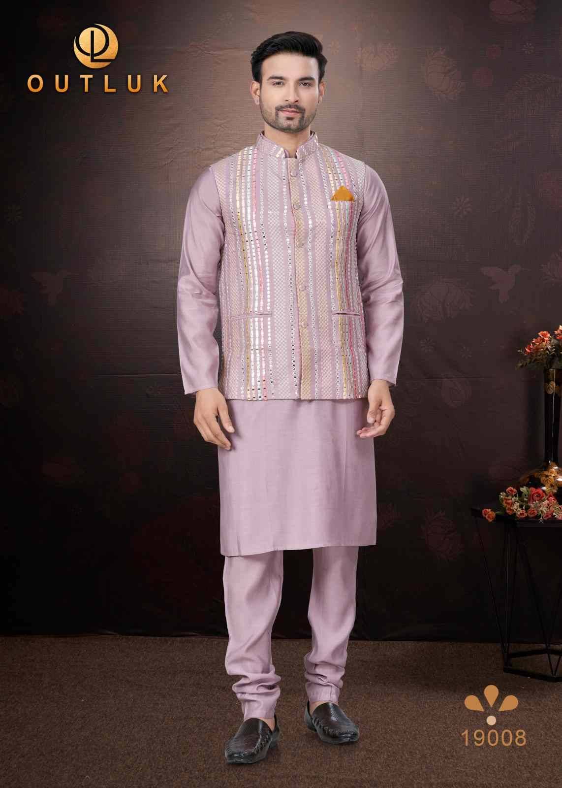 Wedding Collection Vol-19 By Outluk 19001 To 19009 Series Beautiful Colorful Stylish Fancy Casual Wear & Ethnic Wear & Ready To Wear Pure Silk Kurtas With And Jackets At Wholesale Price