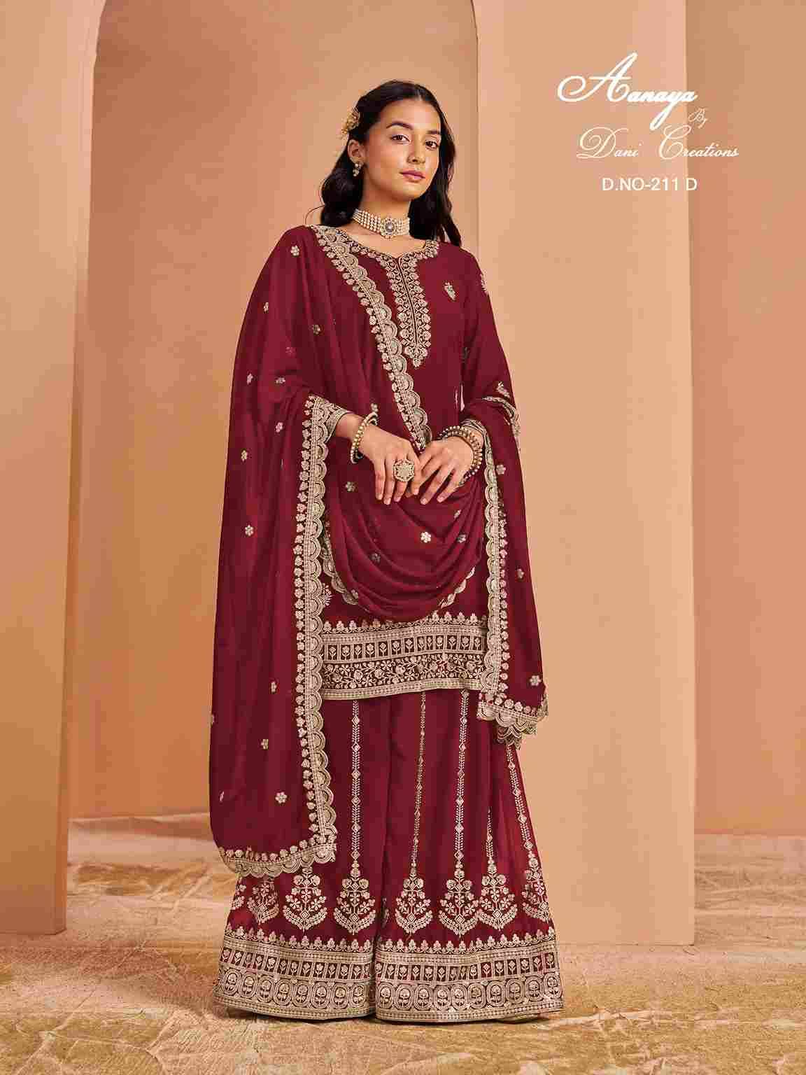 Aanaya Vol-211 By Twisha 211-A To 211-D Series Beautiful Stylish Sharara Suits Fancy Colorful Casual Wear & Ethnic Wear & Ready To Wear Faux Georgette Dresses At Wholesale Price
