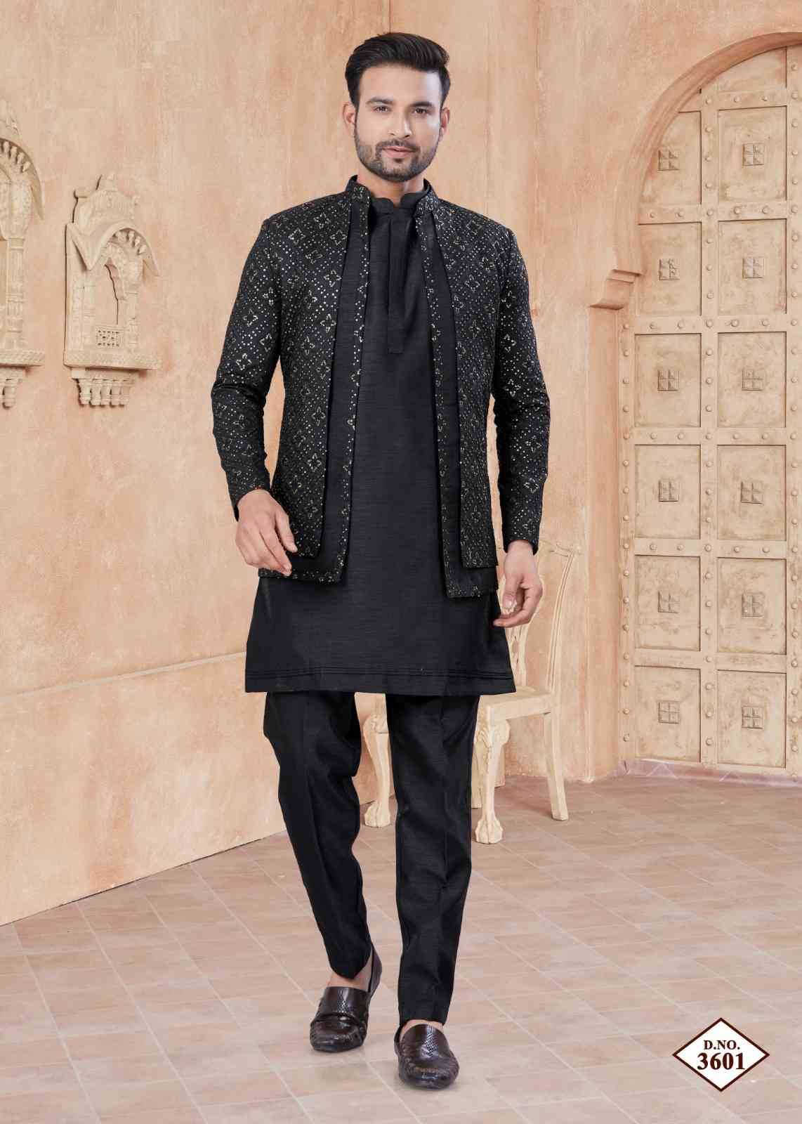 Wedding Collection Vol-36 By Outluk 3601 To 3606 Series Beautiful Colorful Stylish Fancy Casual Wear & Ethnic Wear & Ready To Wear Pure Silk Kurtas With And Jackets At Wholesale Price