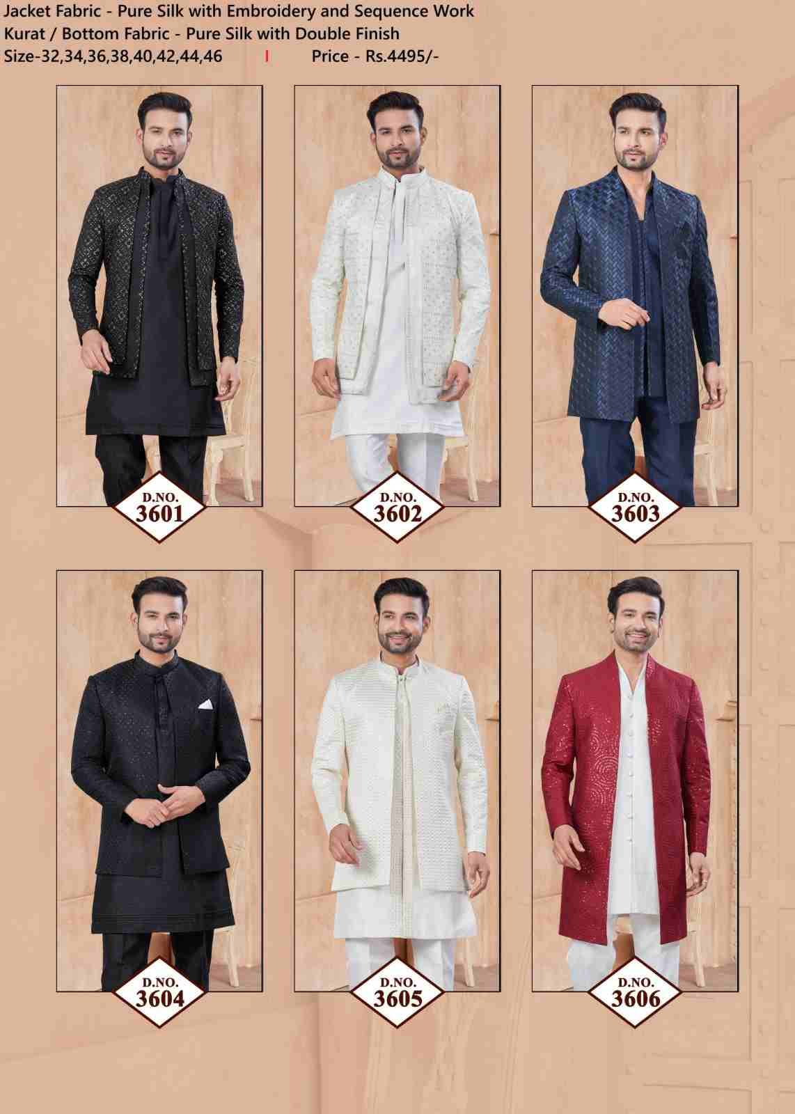 Wedding Collection Vol-36 By Outluk 3601 To 3606 Series Beautiful Colorful Stylish Fancy Casual Wear & Ethnic Wear & Ready To Wear Pure Silk Kurtas With And Jackets At Wholesale Price