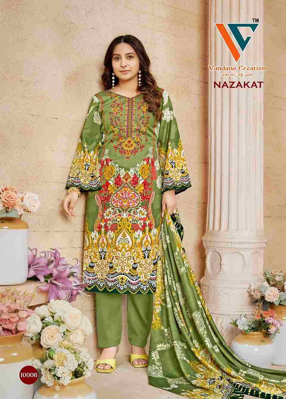 Nazakat Vol-10 By Vandana Creation 10001 To 10008 Series Beautiful Festive Suits Stylish Fancy Colorful Casual Wear & Ethnic Wear Soft Cotton Print Dresses At Wholesale Price