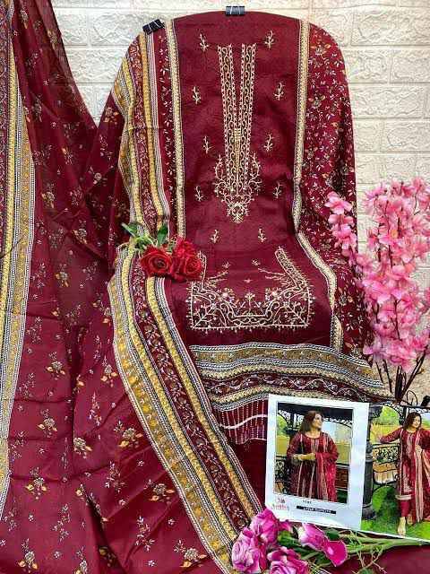 Riwayat Premium By Aasha Designer 1102-A To 1102-C Series Beautiful Pakistani Suits Stylish Fancy Colorful Party Wear & Occasional Wear Pure Cotton Print Dresses At Wholesale Price