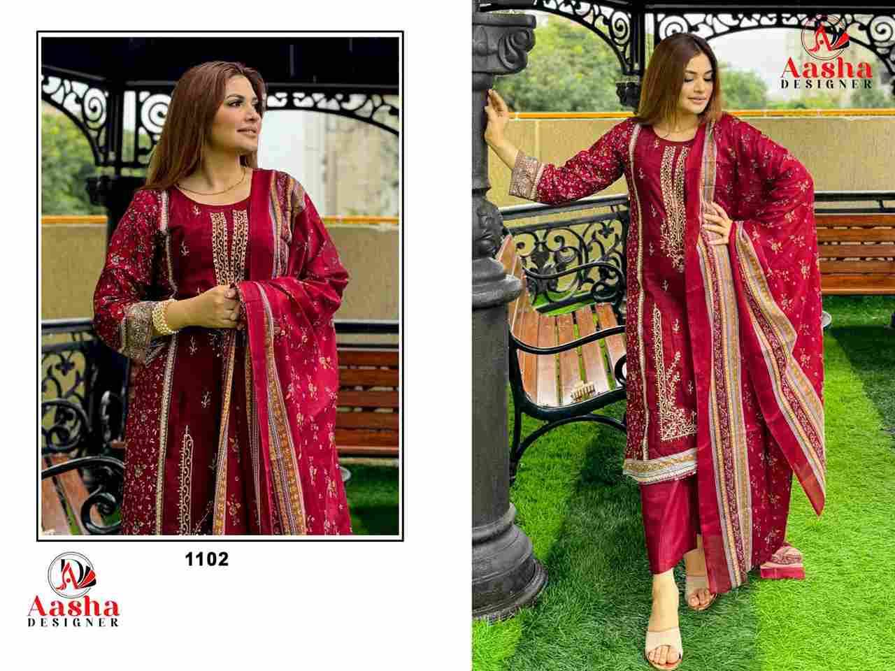 Riwayat Premium By Aasha Designer 1102-A To 1102-C Series Beautiful Pakistani Suits Stylish Fancy Colorful Party Wear & Occasional Wear Pure Cotton Print Dresses At Wholesale Price