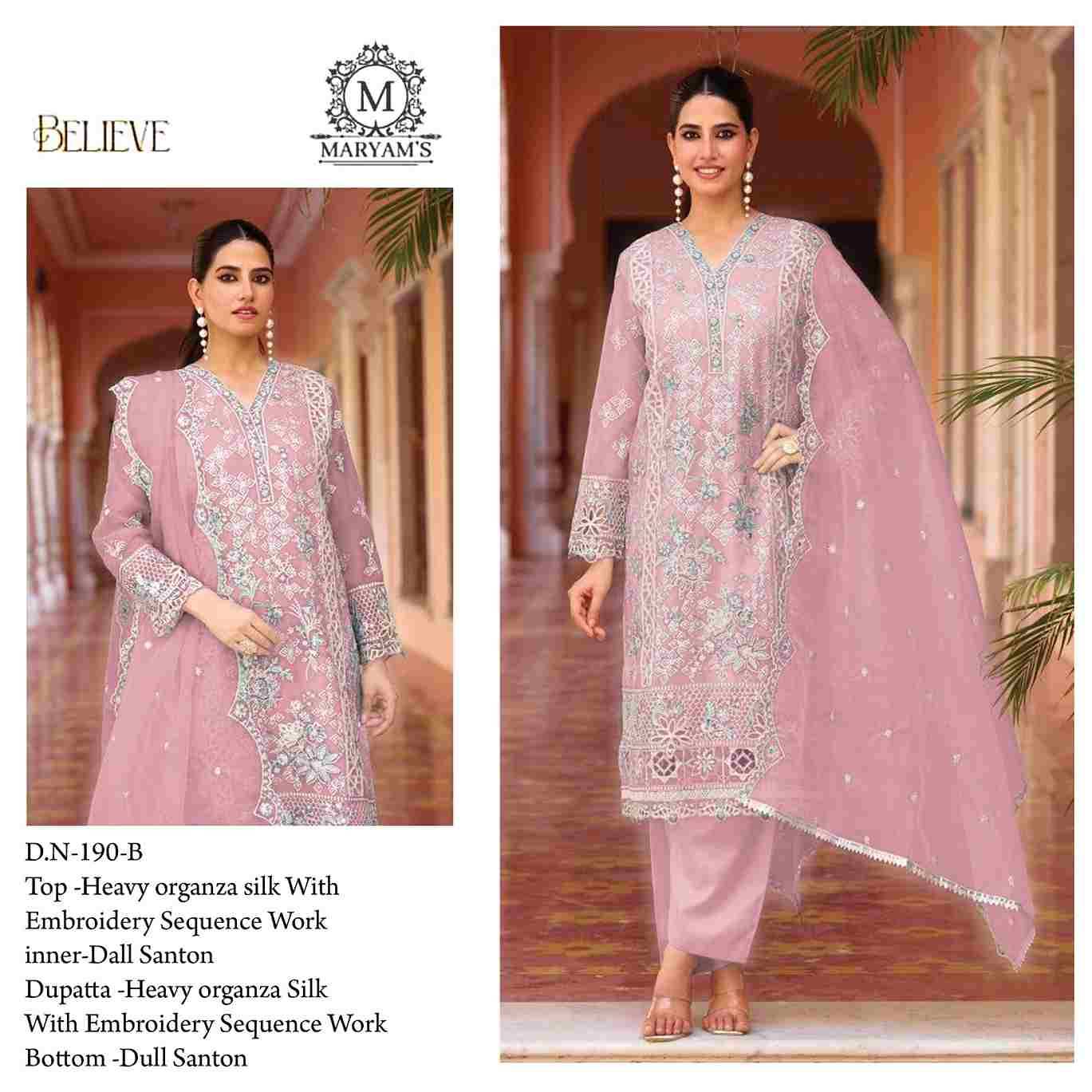 Maryams 190 Colours Kl By Maryams 190-A To 190-D Series Pakistani Suits Beautiful Fancy Colorful Stylish Party Wear & Occasional Wear Heavy Organza Silk Embroidery Dresses At Wholesale Price