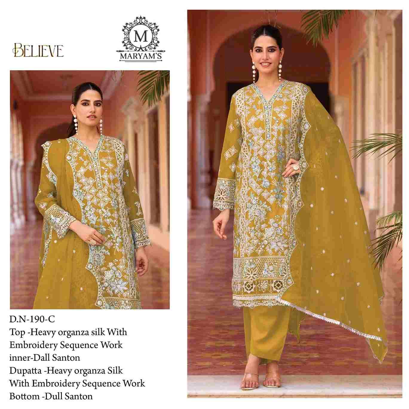 Maryams 190 Colours Kl By Maryams 190-A To 190-D Series Pakistani Suits Beautiful Fancy Colorful Stylish Party Wear & Occasional Wear Heavy Organza Silk Embroidery Dresses At Wholesale Price