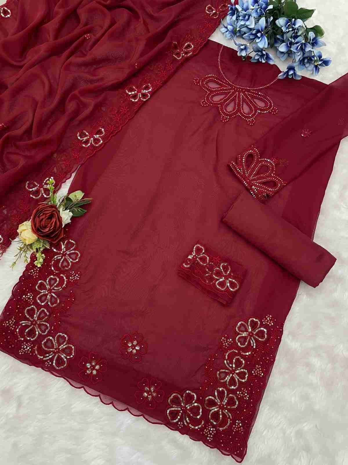 Maryams 188 Colours Kl By Maryams 188-A To 188-D Series Pakistani Suits Beautiful Fancy Colorful Stylish Party Wear & Occasional Wear Heavy Jimmy Choo Embroidery Dresses At Wholesale Price