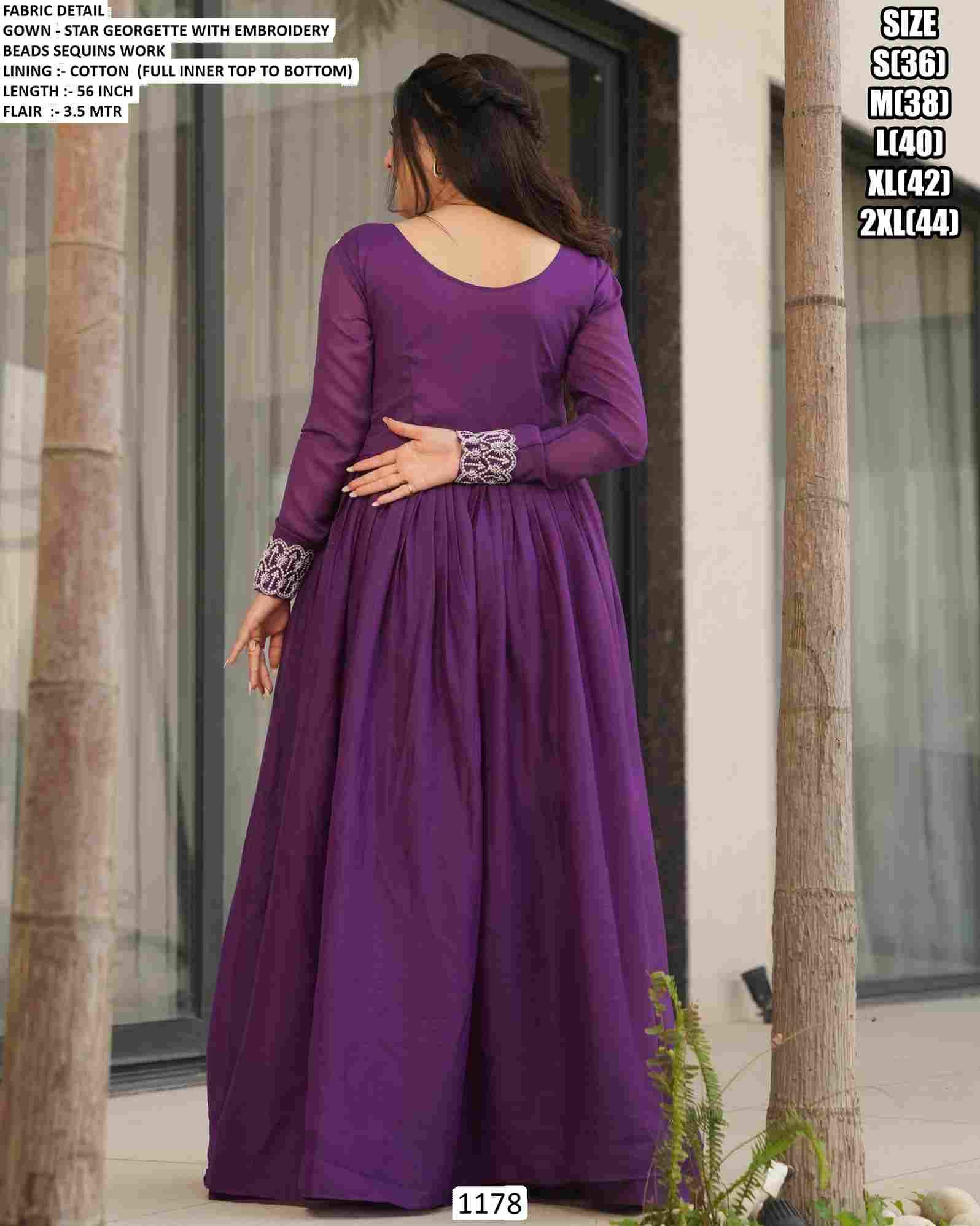 1178 By Fashid Wholesale 1178-A To 1178-B Series Beautiful Stylish Fancy Colorful Casual Wear & Ethnic Wear Georgette Gowns With Dupatta At Wholesale Price