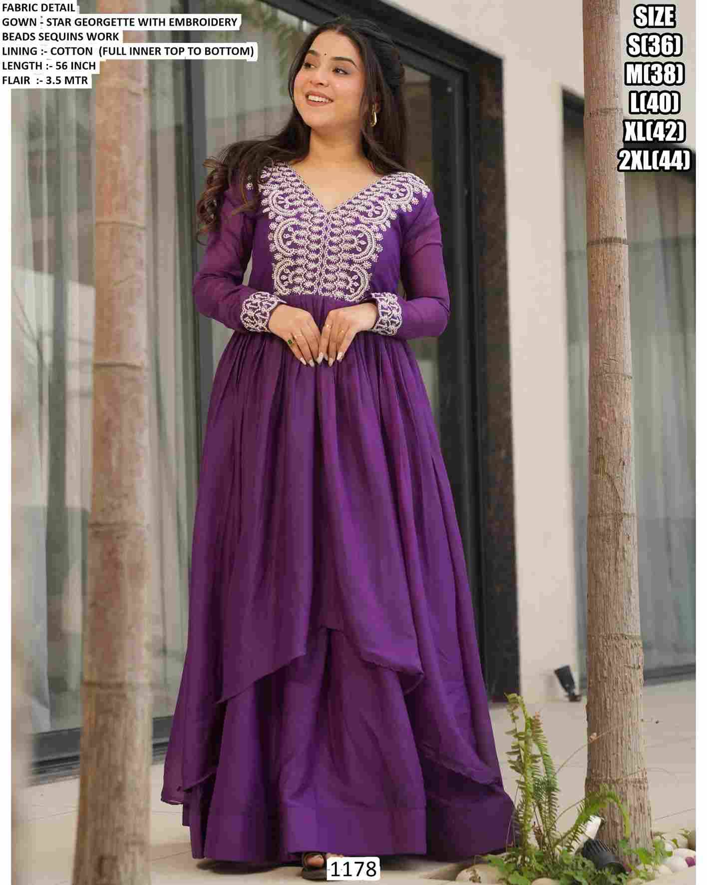 1178 By Fashid Wholesale 1178-A To 1178-B Series Beautiful Stylish Fancy Colorful Casual Wear & Ethnic Wear Georgette Gowns With Dupatta At Wholesale Price