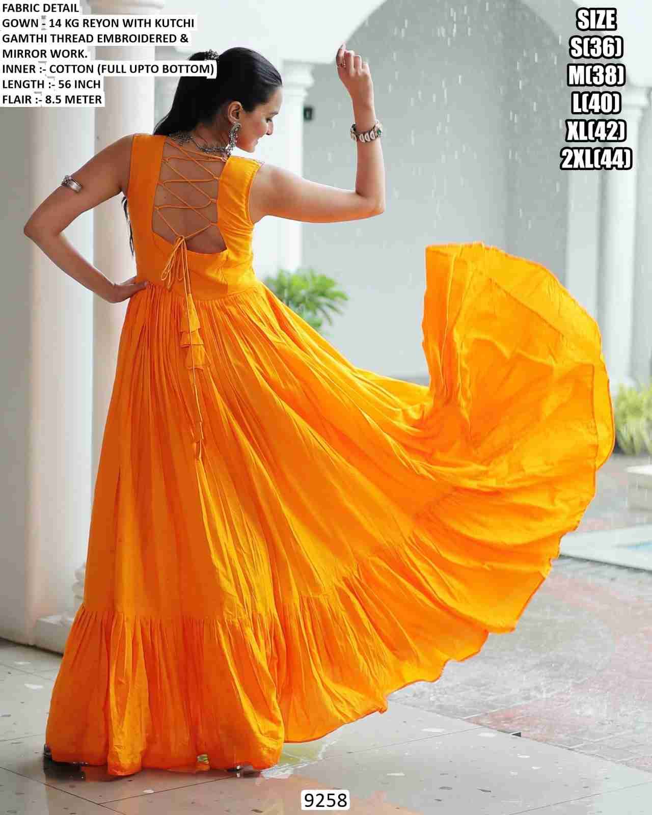 9258 By Fashid Wholesale 9258-A To 9258-B Series Beautiful Stylish Fancy Colorful Casual Wear & Ethnic Wear Rayon Gowns At Wholesale Price