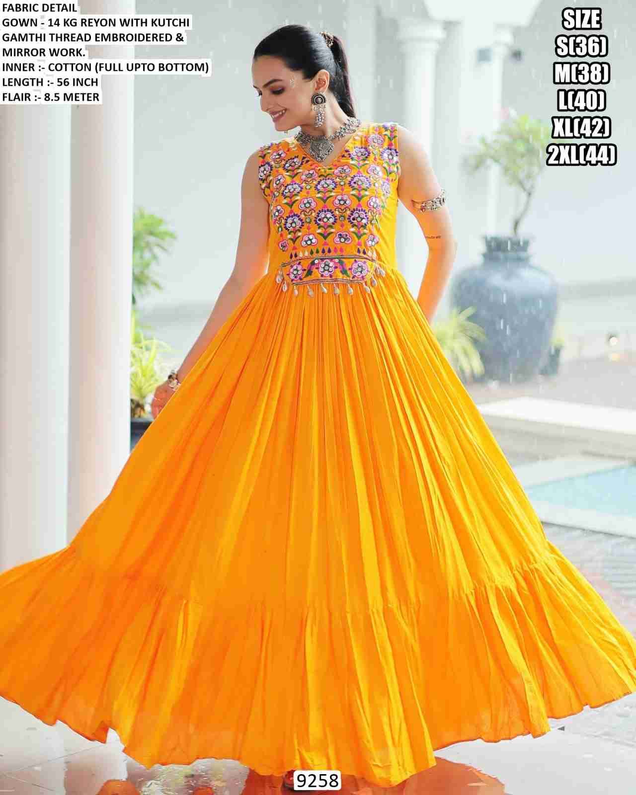 9258 By Fashid Wholesale 9258-A To 9258-B Series Beautiful Stylish Fancy Colorful Casual Wear & Ethnic Wear Rayon Gowns At Wholesale Price