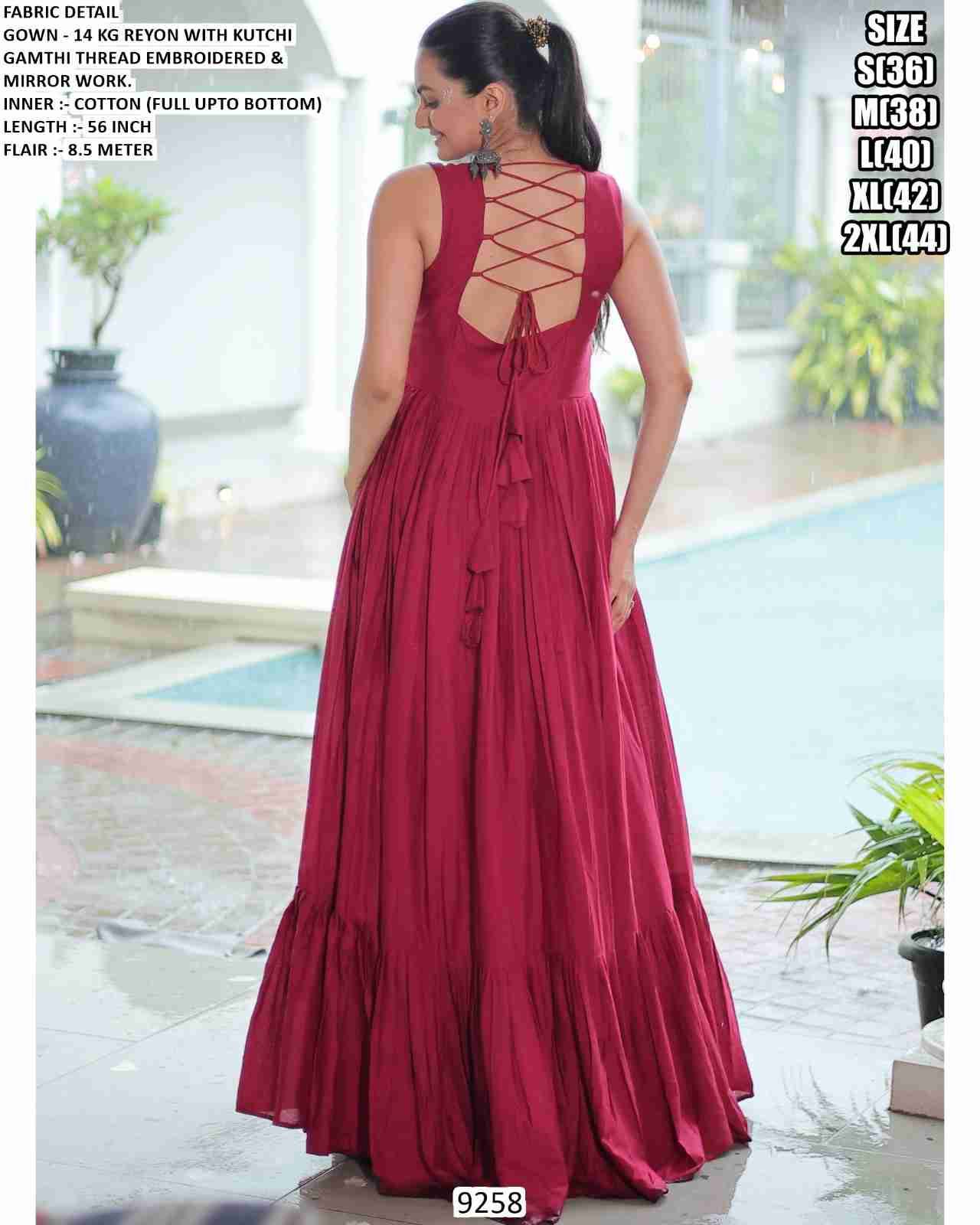 9258 By Fashid Wholesale 9258-A To 9258-B Series Beautiful Stylish Fancy Colorful Casual Wear & Ethnic Wear Rayon Gowns At Wholesale Price