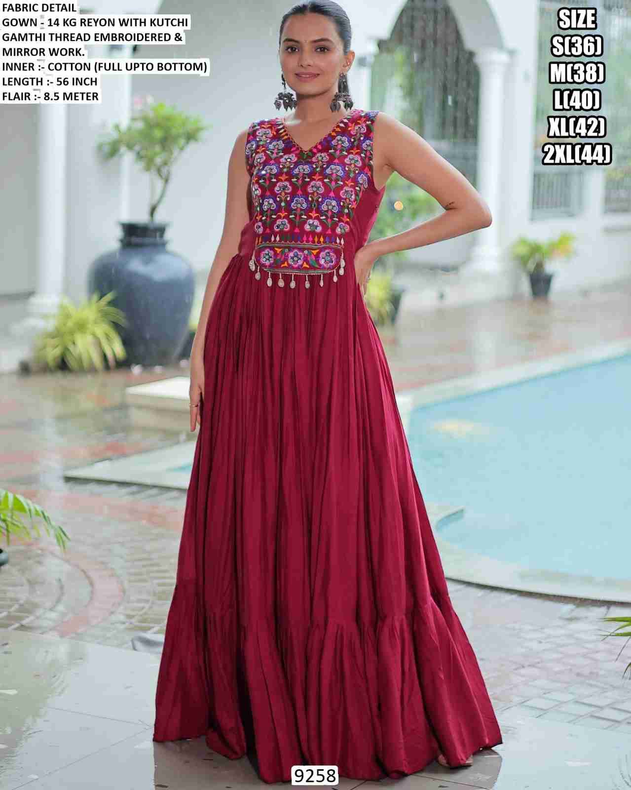 9258 By Fashid Wholesale 9258-A To 9258-B Series Beautiful Stylish Fancy Colorful Casual Wear & Ethnic Wear Rayon Gowns At Wholesale Price