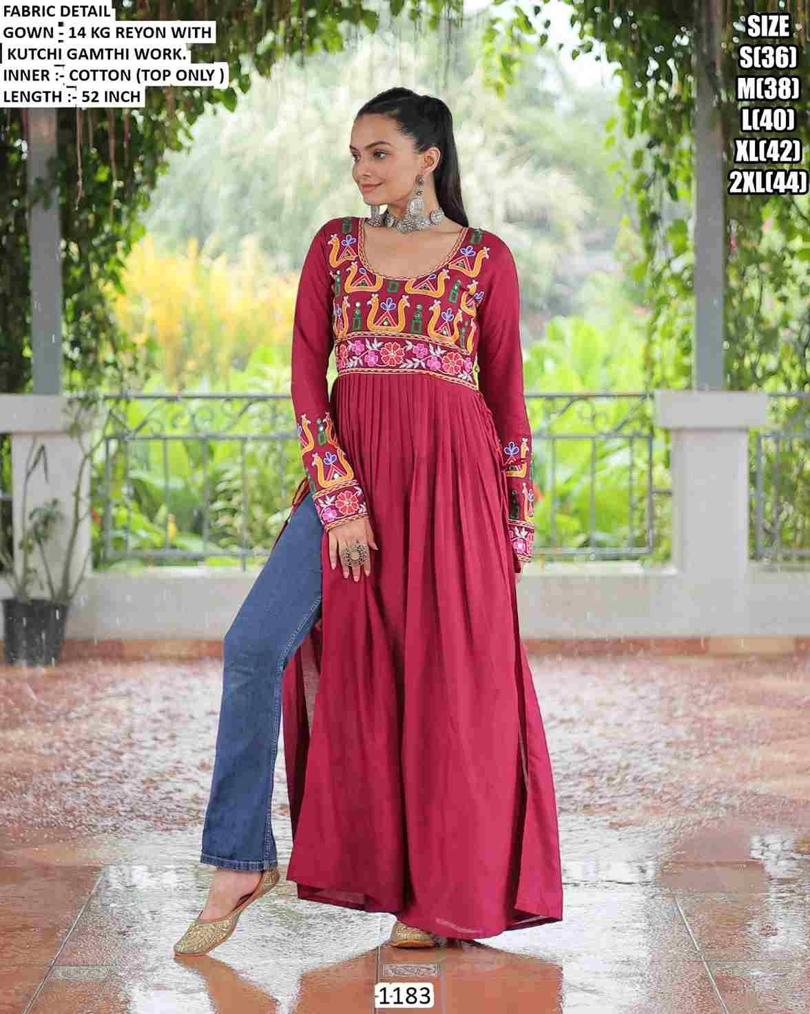 1183 By Fashid Wholesale 1183-A To 1183-C Series Beautiful Stylish Fancy Colorful Casual Wear & Ethnic Wear Rayon Gowns At Wholesale Price