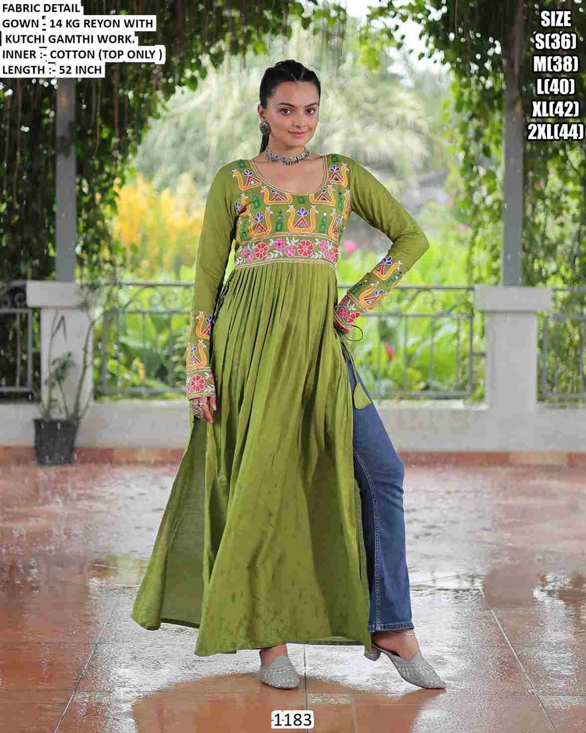 1183 By Fashid Wholesale 1183-A To 1183-C Series Beautiful Stylish Fancy Colorful Casual Wear & Ethnic Wear Rayon Gowns At Wholesale Price