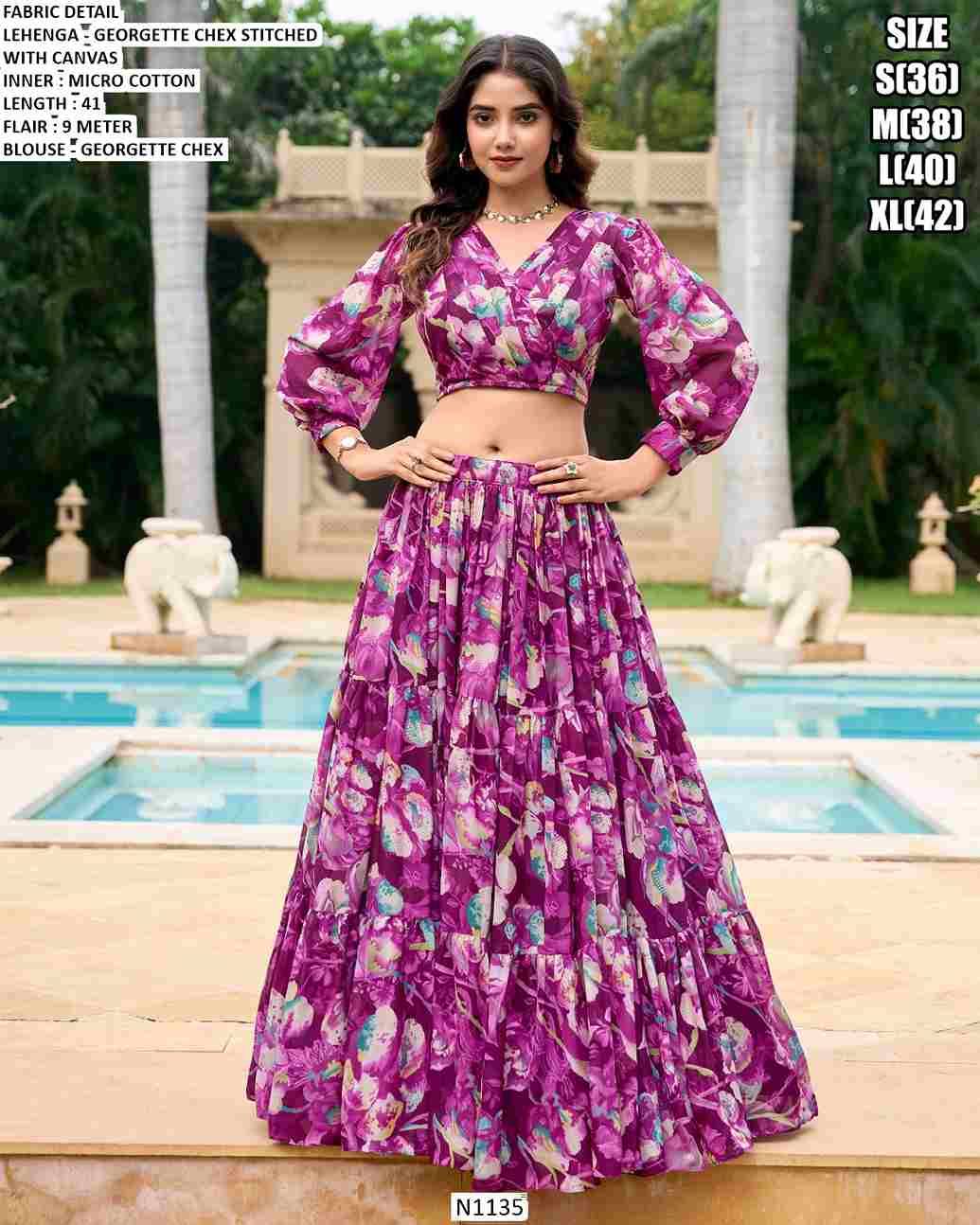 1135 By Fashid Wholesale 1135-A To 1135-C Series Festive Wear Collection Beautiful Stylish Colorful Fancy Party Wear & Occasional Wear Georgette Lehengas At Wholesale Price