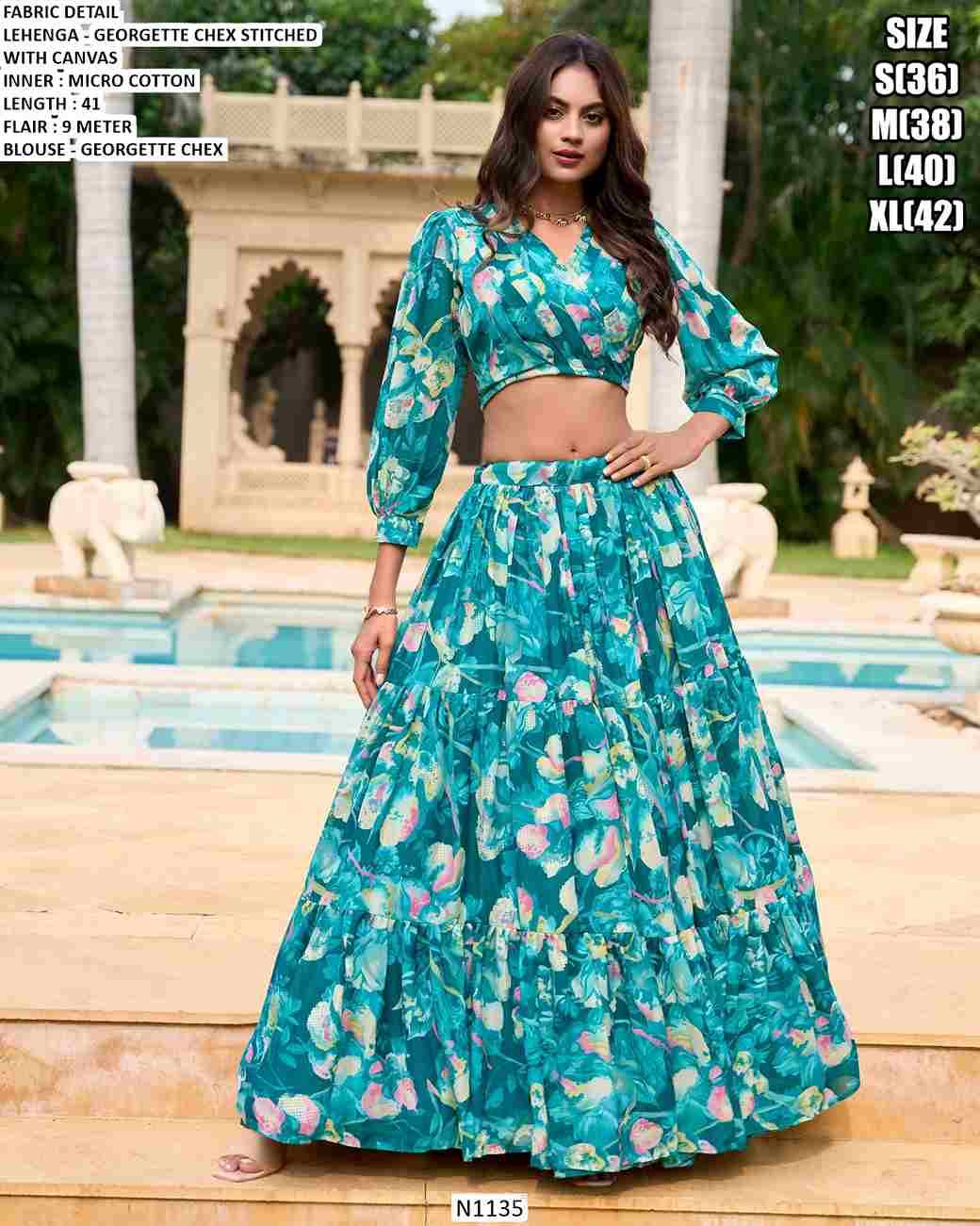 1135 By Fashid Wholesale 1135-A To 1135-C Series Festive Wear Collection Beautiful Stylish Colorful Fancy Party Wear & Occasional Wear Georgette Lehengas At Wholesale Price