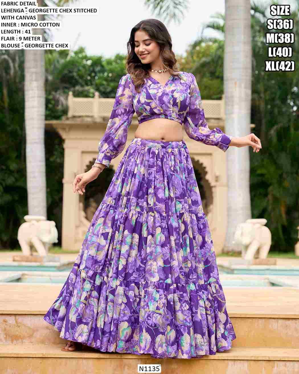 1135 By Fashid Wholesale 1135-A To 1135-C Series Festive Wear Collection Beautiful Stylish Colorful Fancy Party Wear & Occasional Wear Georgette Lehengas At Wholesale Price