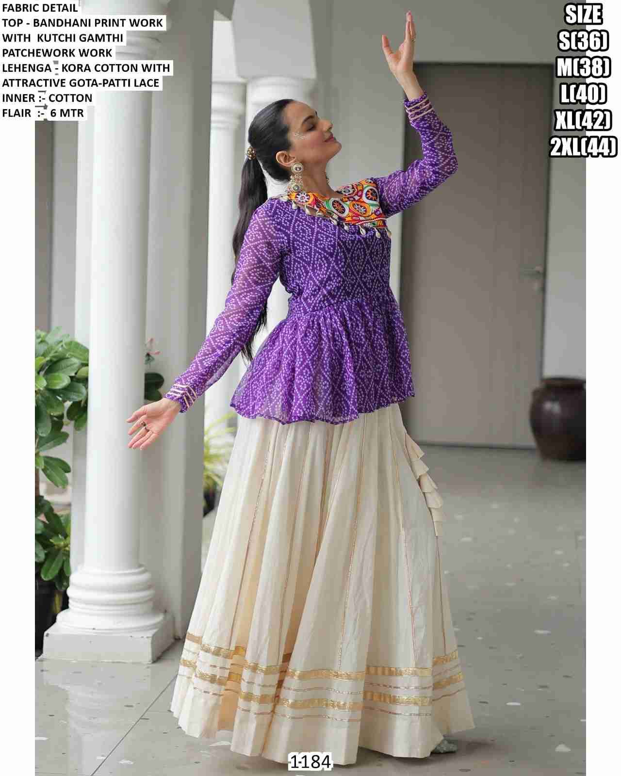 1184 By Fashid Wholesale 1184-A To 1184-C Series Festive Wear Collection Beautiful Stylish Colorful Fancy Party Wear & Occasional Wear Kora Cotton Lehengas At Wholesale Price