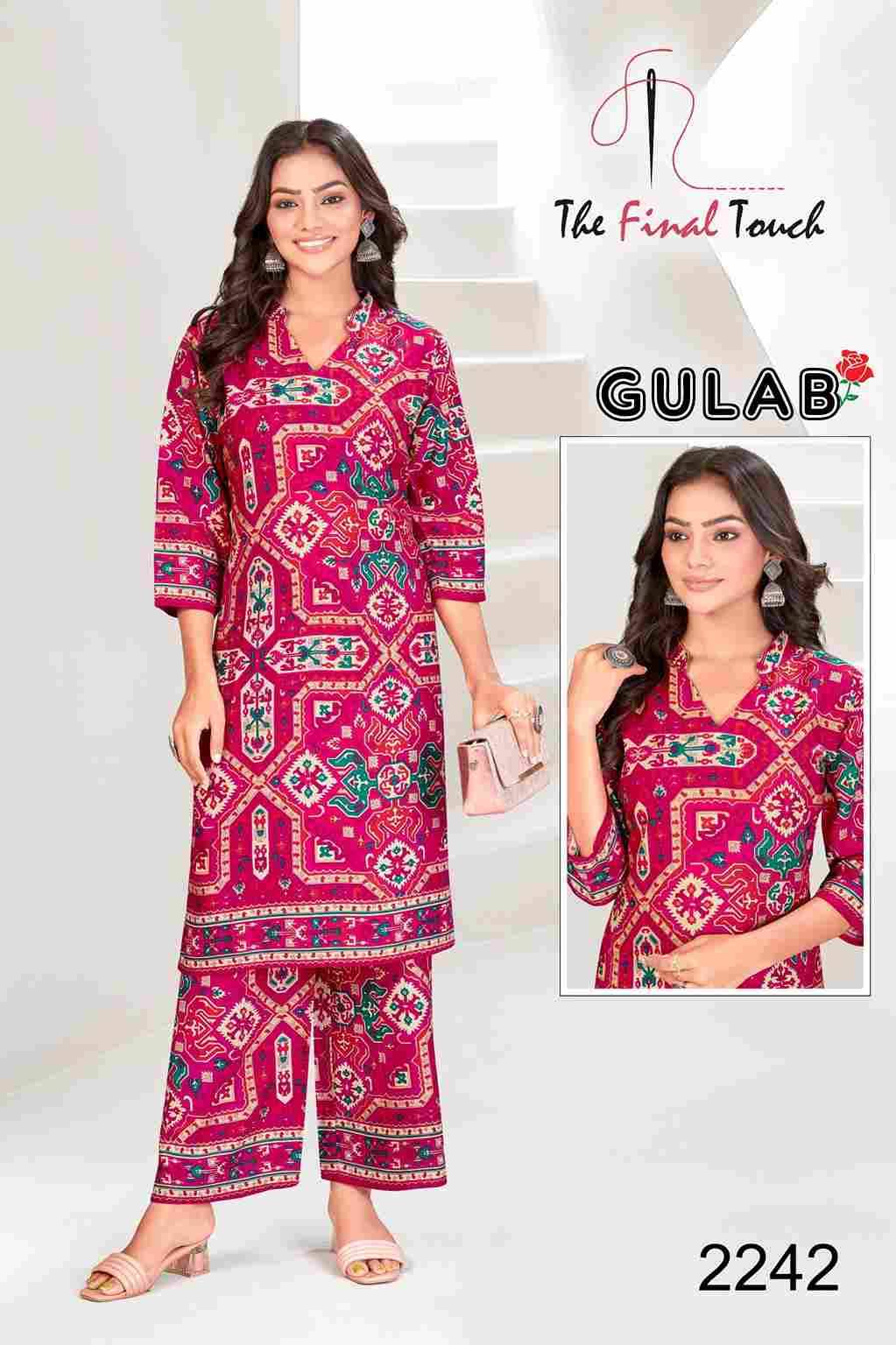 Gulab By The Final Touch 2240 To 2253 Series Designer Stylish Fancy Colorful Beautiful Party Wear & Ethnic Wear Collection Rayon Print Co-Ord At Wholesale Price