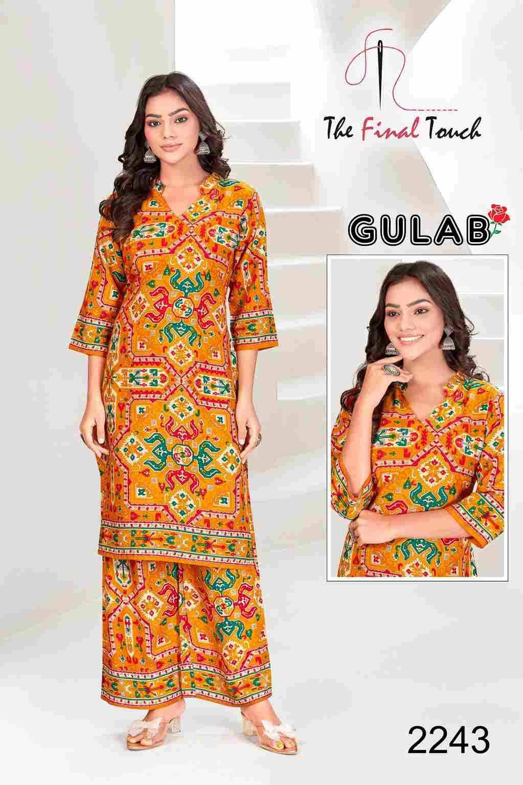 Gulab By The Final Touch 2240 To 2253 Series Designer Stylish Fancy Colorful Beautiful Party Wear & Ethnic Wear Collection Rayon Print Co-Ord At Wholesale Price