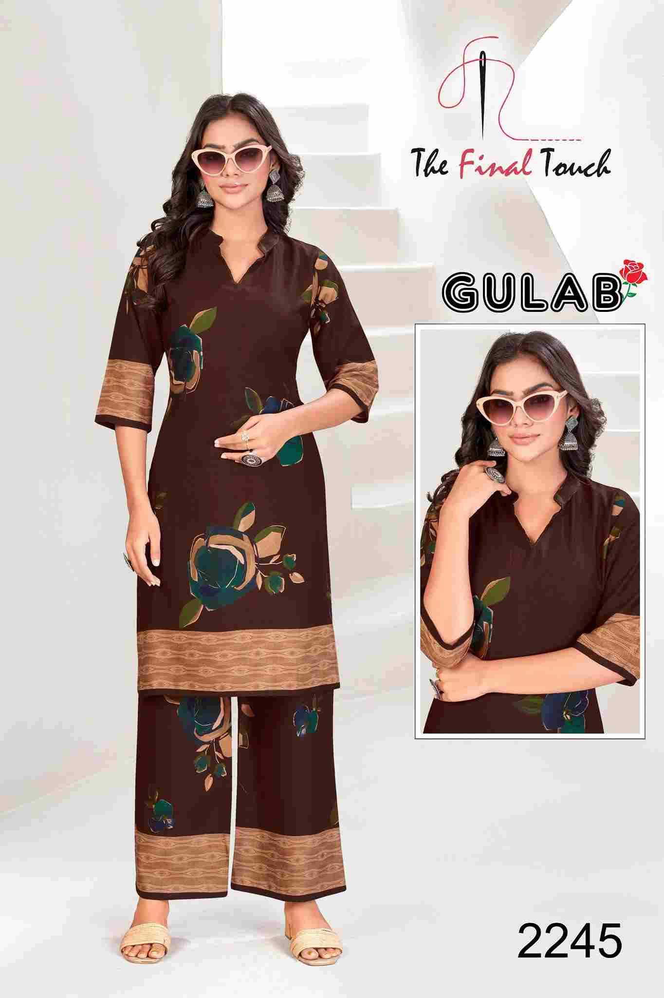 Gulab By The Final Touch 2240 To 2253 Series Designer Stylish Fancy Colorful Beautiful Party Wear & Ethnic Wear Collection Rayon Print Co-Ord At Wholesale Price