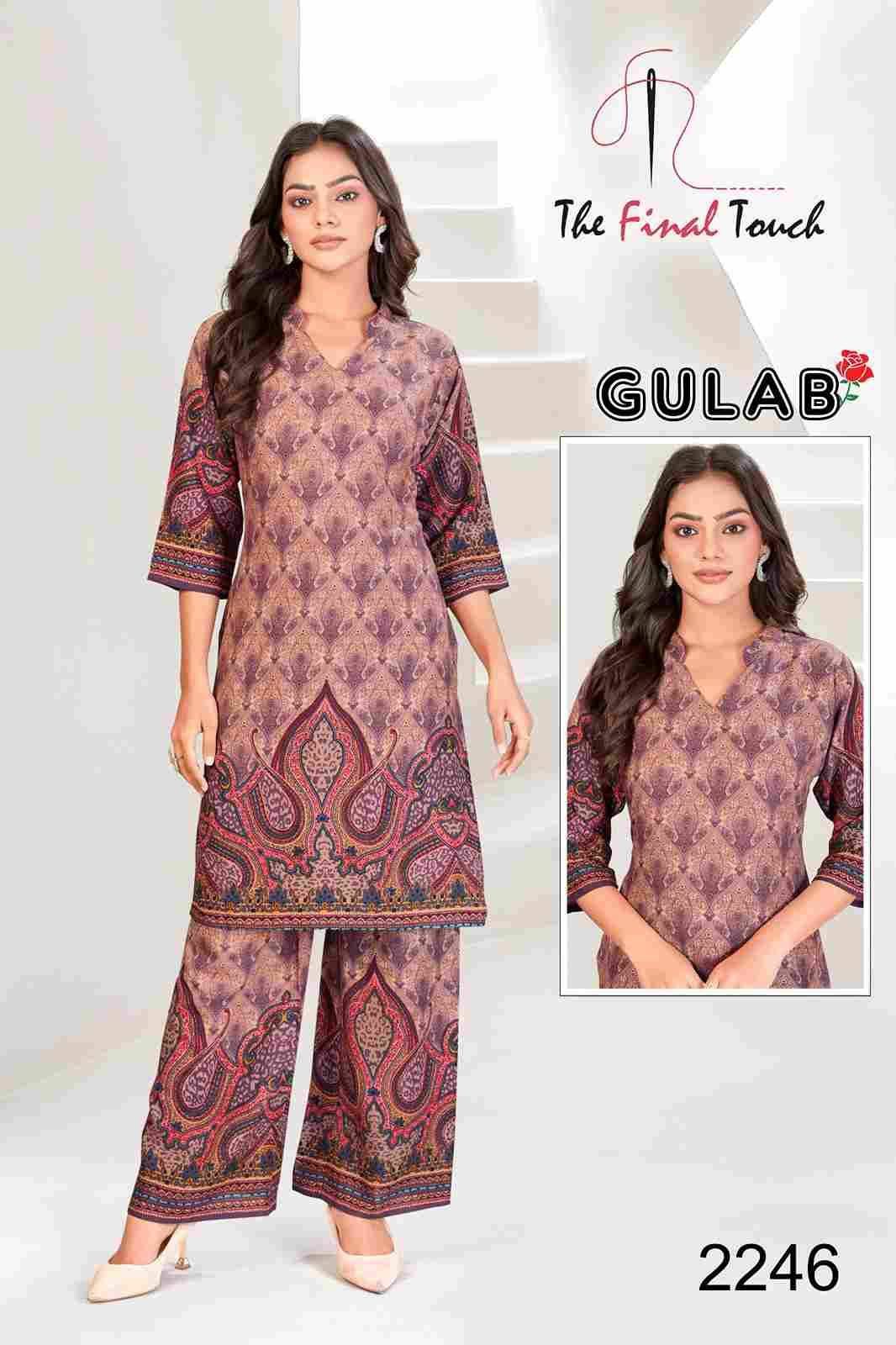 Gulab By The Final Touch 2240 To 2253 Series Designer Stylish Fancy Colorful Beautiful Party Wear & Ethnic Wear Collection Rayon Print Co-Ord At Wholesale Price