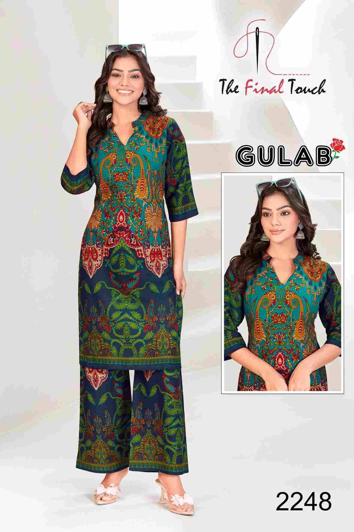 Gulab By The Final Touch 2240 To 2253 Series Designer Stylish Fancy Colorful Beautiful Party Wear & Ethnic Wear Collection Rayon Print Co-Ord At Wholesale Price