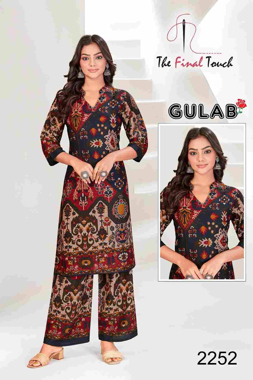 Gulab By The Final Touch 2240 To 2253 Series Designer Stylish Fancy Colorful Beautiful Party Wear & Ethnic Wear Collection Rayon Print Co-Ord At Wholesale Price