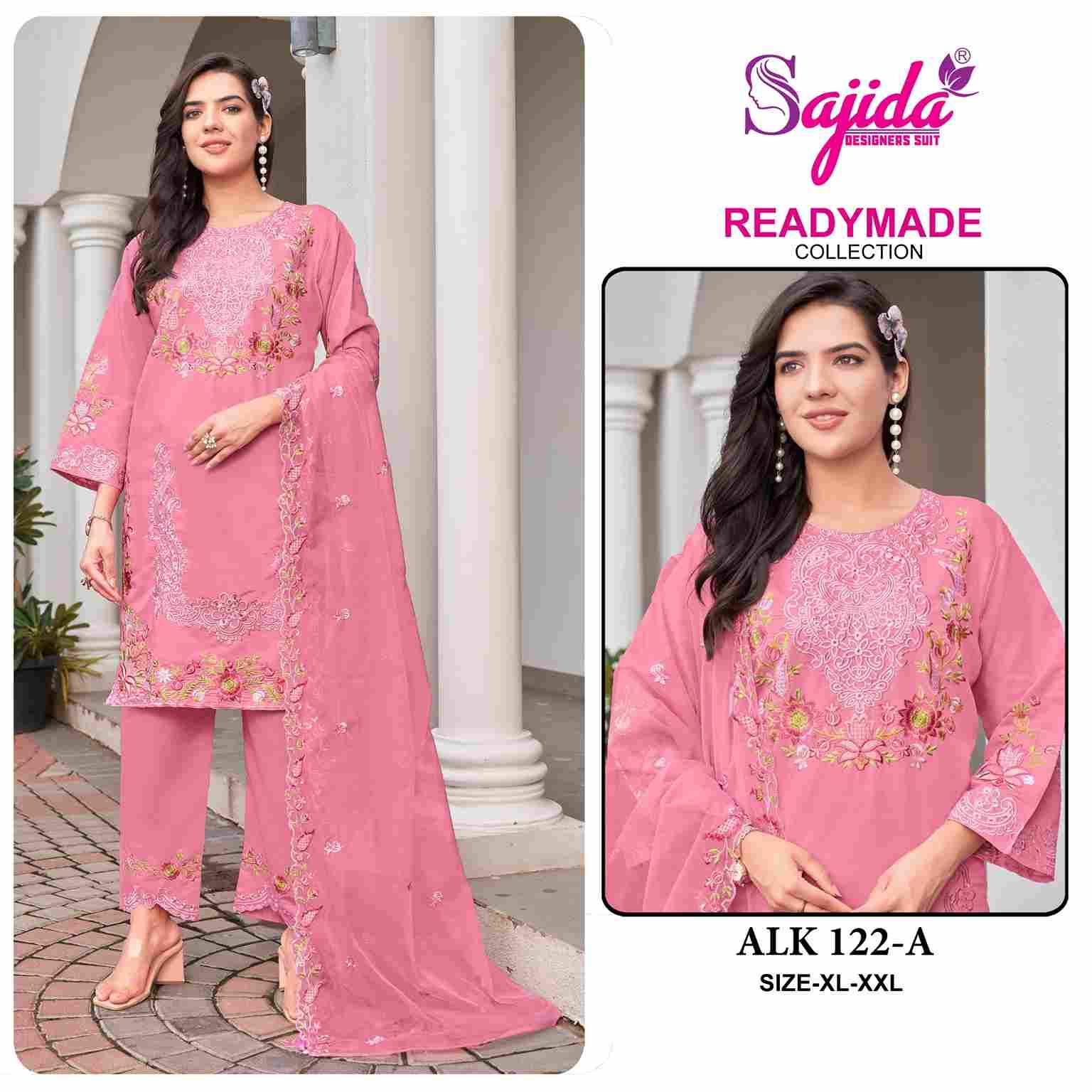 ALK-122 Colours By Sajida Designer Suits 122-A To 122-D Series Beautiful Pakistani Suits Colorful Stylish Fancy Casual Wear & Ethnic Wear Heavy Roman Silk Embroidered Dresses At Wholesale Price