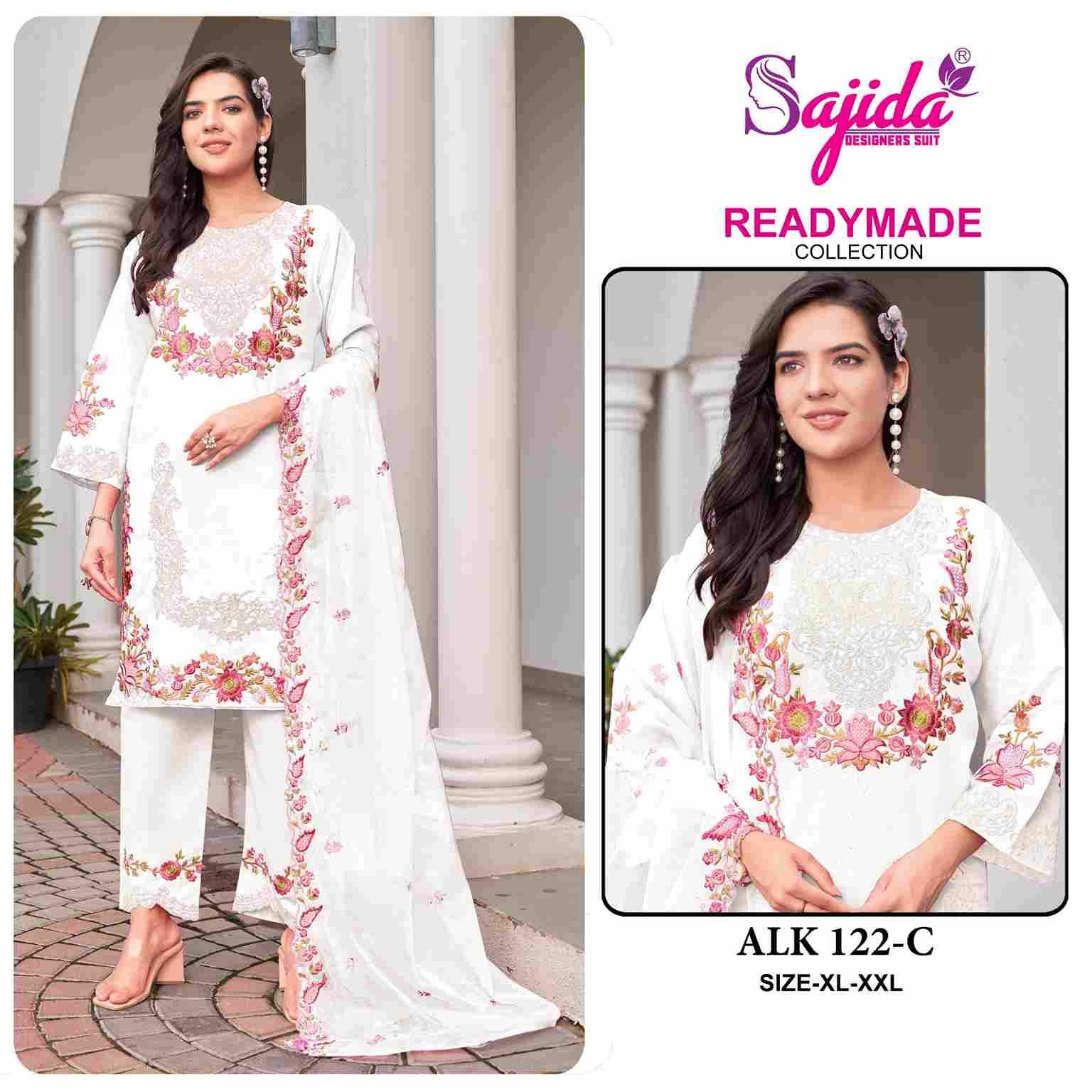 ALK-122 Colours By Sajida Designer Suits 122-A To 122-D Series Beautiful Pakistani Suits Colorful Stylish Fancy Casual Wear & Ethnic Wear Heavy Roman Silk Embroidered Dresses At Wholesale Price