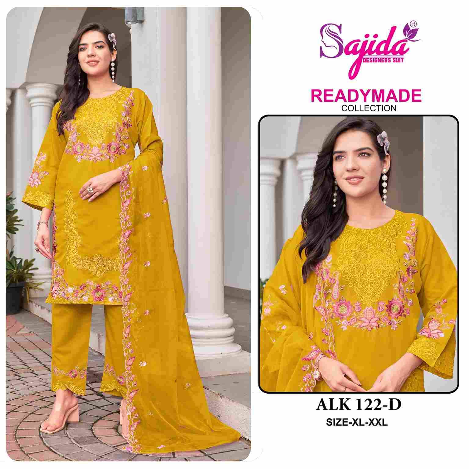 ALK-122 Colours By Sajida Designer Suits 122-A To 122-D Series Beautiful Pakistani Suits Colorful Stylish Fancy Casual Wear & Ethnic Wear Heavy Roman Silk Embroidered Dresses At Wholesale Price