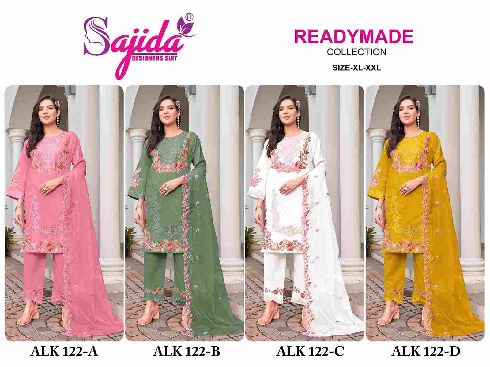 ALK-122 Colours By Sajida Designer Suits 122-A To 122-D Series Beautiful Pakistani Suits Colorful Stylish Fancy Casual Wear & Ethnic Wear Heavy Roman Silk Embroidered Dresses At Wholesale Price