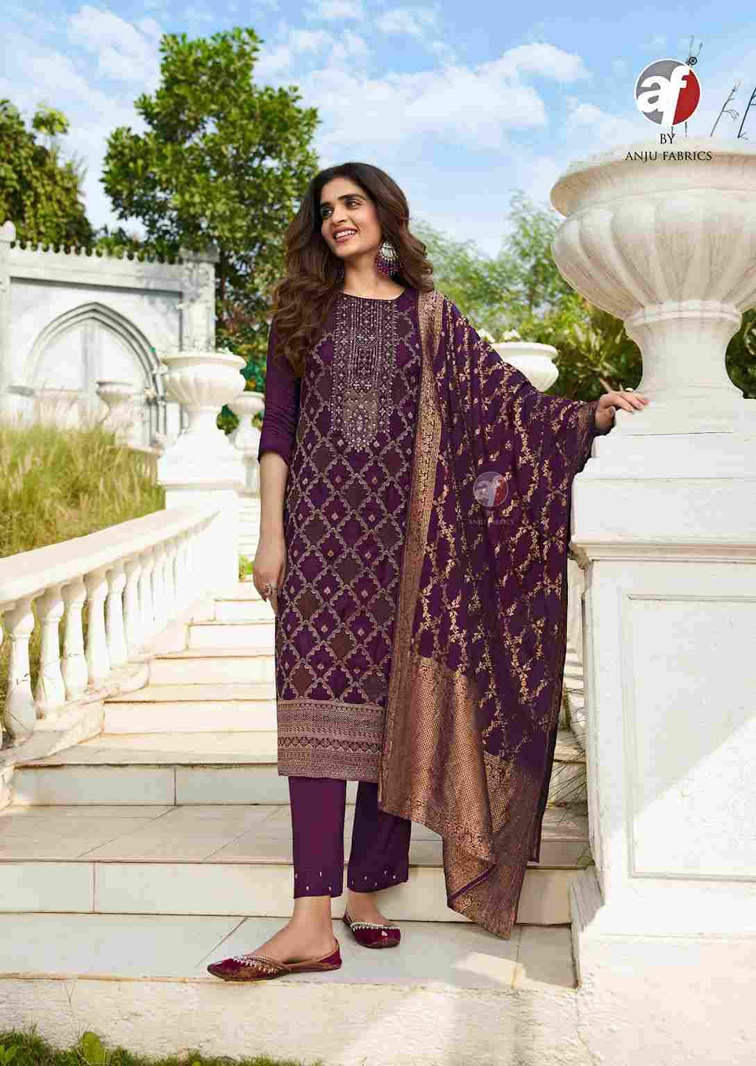 Zari By Anju Fabrics 4081 To 4084 Series Designer Festive Suits Collection Beautiful Stylish Fancy Colorful Party Wear & Occasional Wear Dola Silk Jacquard Dresses At Wholesale Price