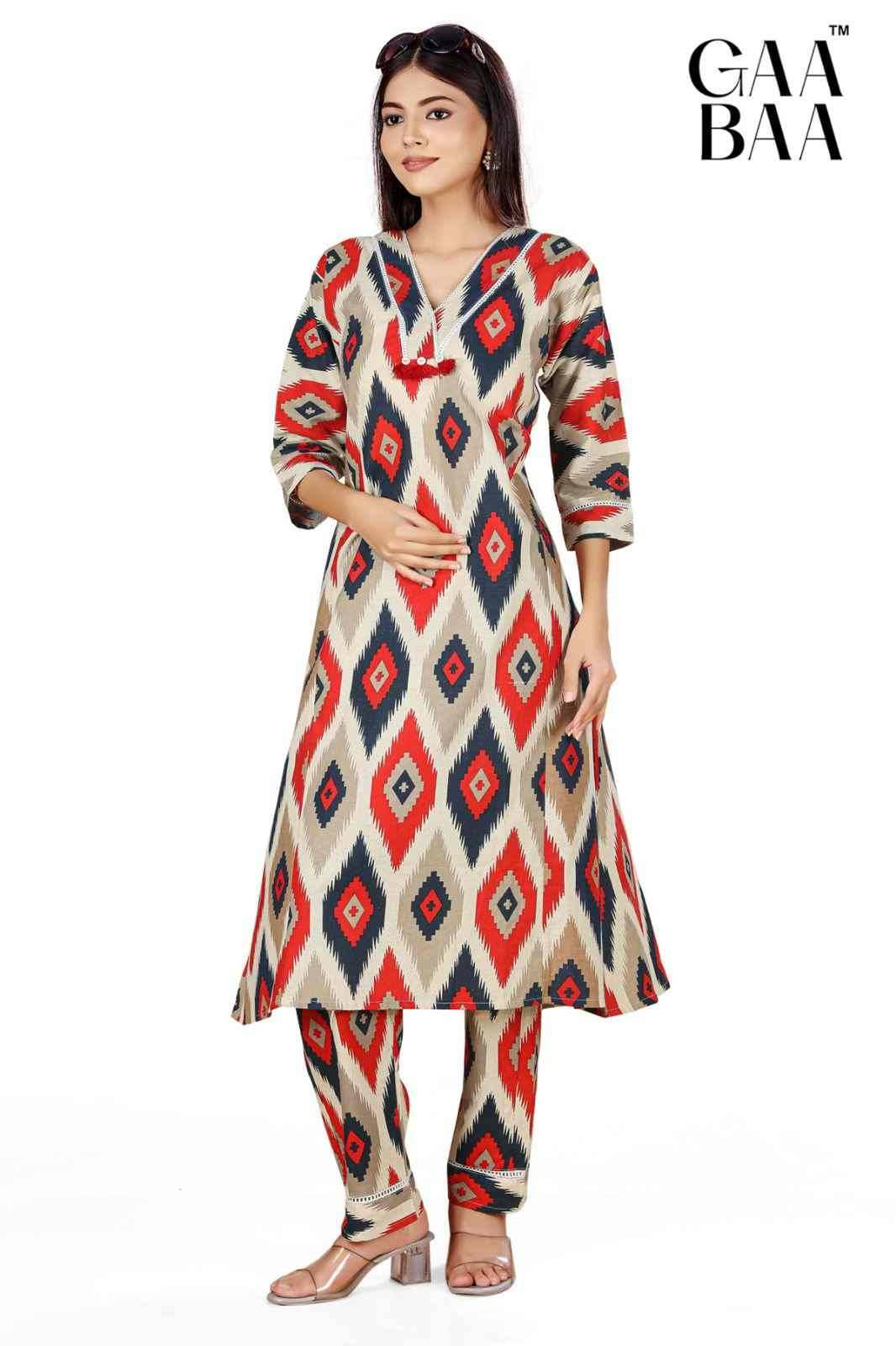 Gaabaa-929 By Kaamiri 929-A To 929-D Series Designer Stylish Fancy Colorful Beautiful Party Wear & Ethnic Wear Collection Cotton Print Co-Ord At Wholesale Price