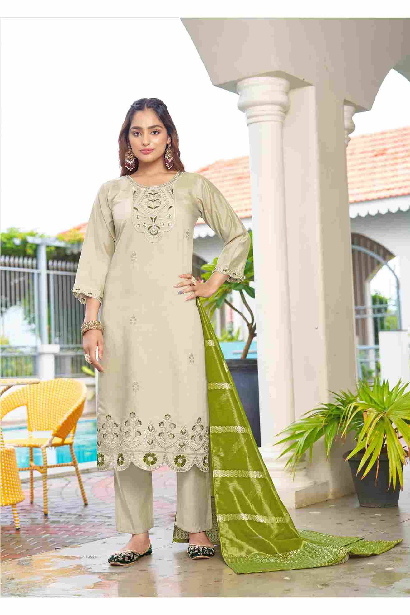 Mahek By Ossm 1001 To 1006 Series Beautiful Suits Colorful Stylish Fancy Casual Wear & Ethnic Wear Premium Roman Shimmer Dresses At Wholesale Price