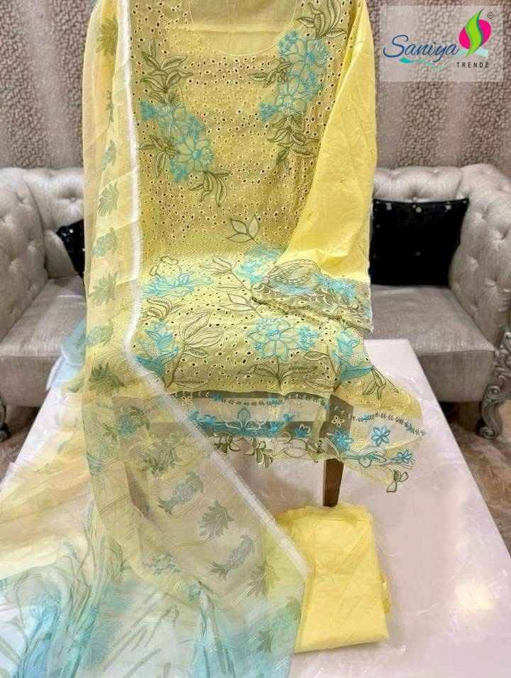 Saniya Trendz Hit Design 26003 By Saniya Trendz Beautiful Pakistani Suits Colorful Stylish Fancy Casual Wear & Ethnic Wear Pure Cotton Embroidered Dresses At Wholesale Price