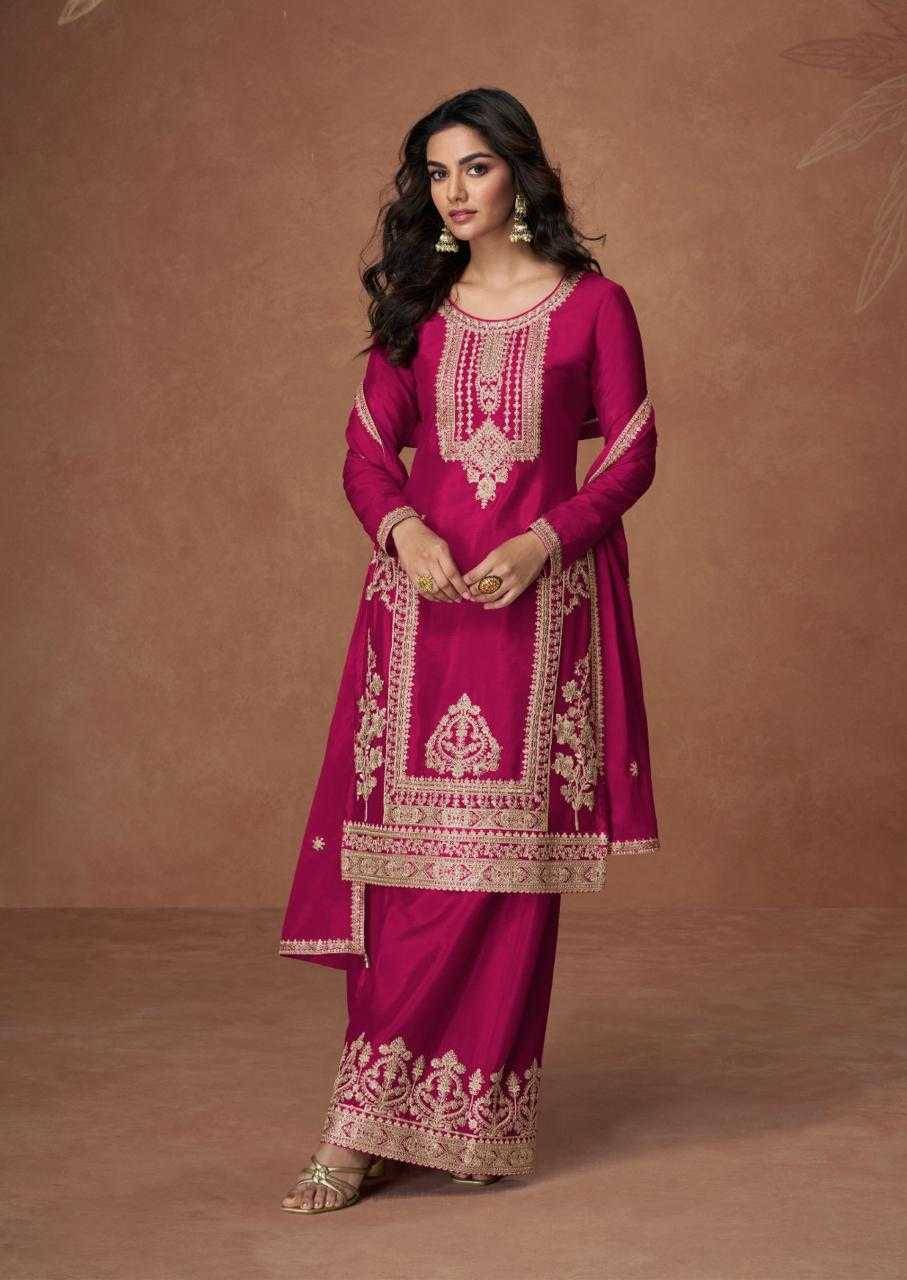 Anupama By Aashirwad Creation 10257 To 10261 Series Beautiful Festive Suits Colorful Stylish Fancy Casual Wear & Ethnic Wear Chinnon Silk Dresses At Wholesale Price