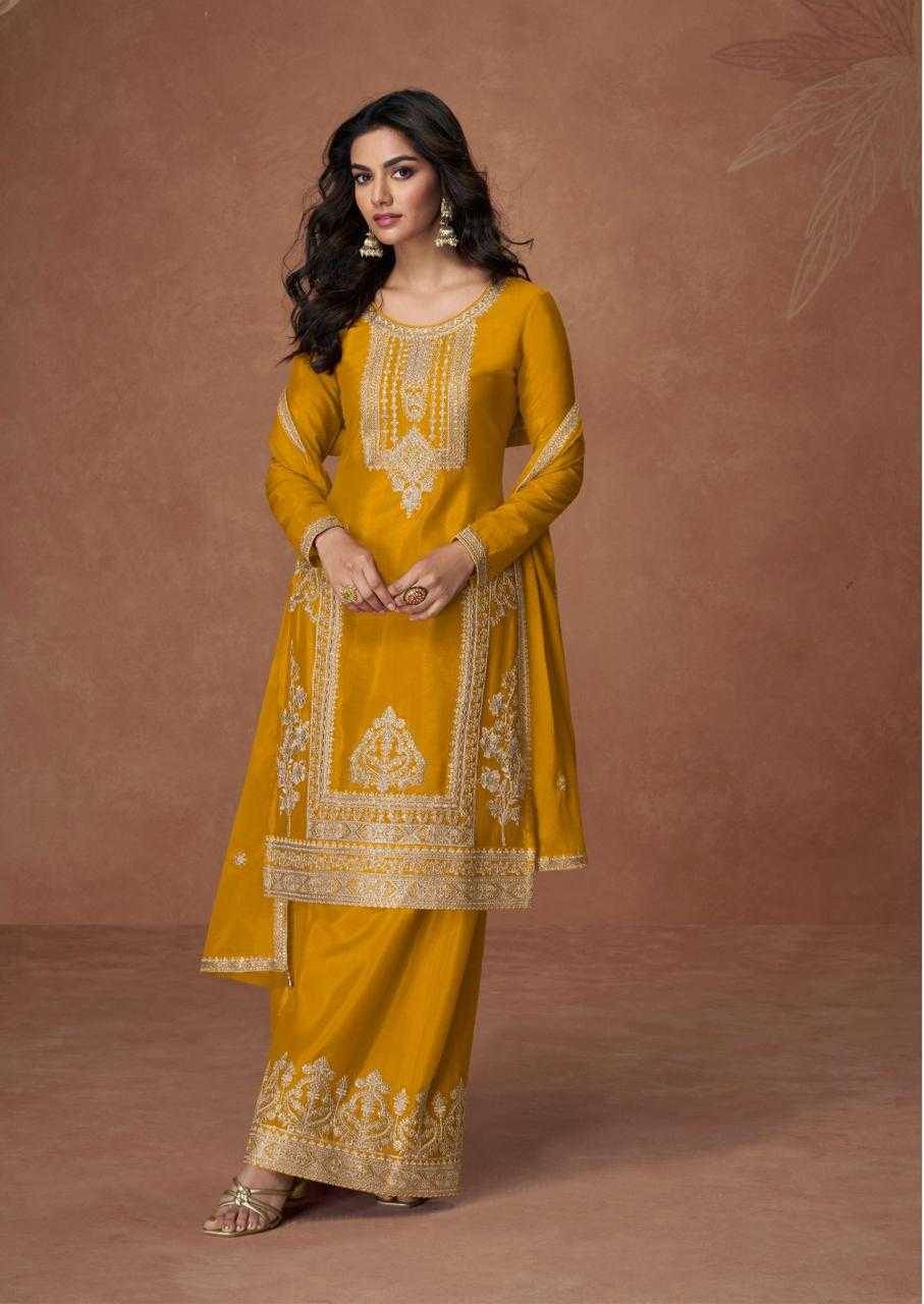 Anupama By Aashirwad Creation 10257 To 10261 Series Beautiful Festive Suits Colorful Stylish Fancy Casual Wear & Ethnic Wear Chinnon Silk Dresses At Wholesale Price