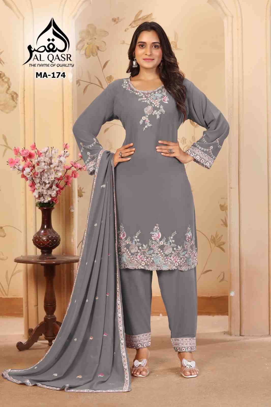 MA-174 Colours By Al Qasr 174-A To 174-D Series Beautiful Pakistani Suits Colorful Stylish Fancy Casual Wear & Ethnic Wear Faux Georgette Dresses At Wholesale Price