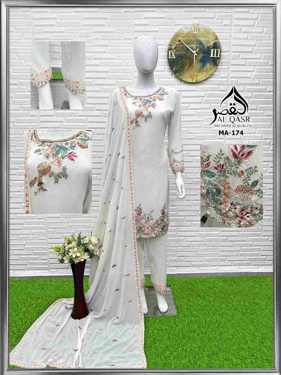 MA-174 Colours By Al Qasr 174-A To 174-D Series Beautiful Pakistani Suits Colorful Stylish Fancy Casual Wear & Ethnic Wear Faux Georgette Dresses At Wholesale Price
