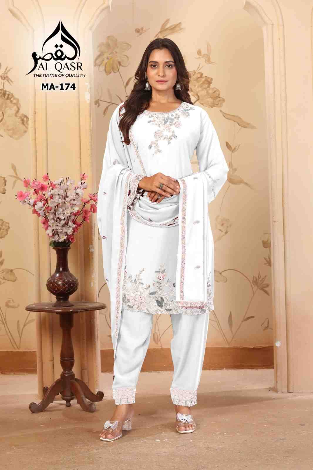 MA-174 Colours By Al Qasr 174-A To 174-D Series Beautiful Pakistani Suits Colorful Stylish Fancy Casual Wear & Ethnic Wear Faux Georgette Dresses At Wholesale Price