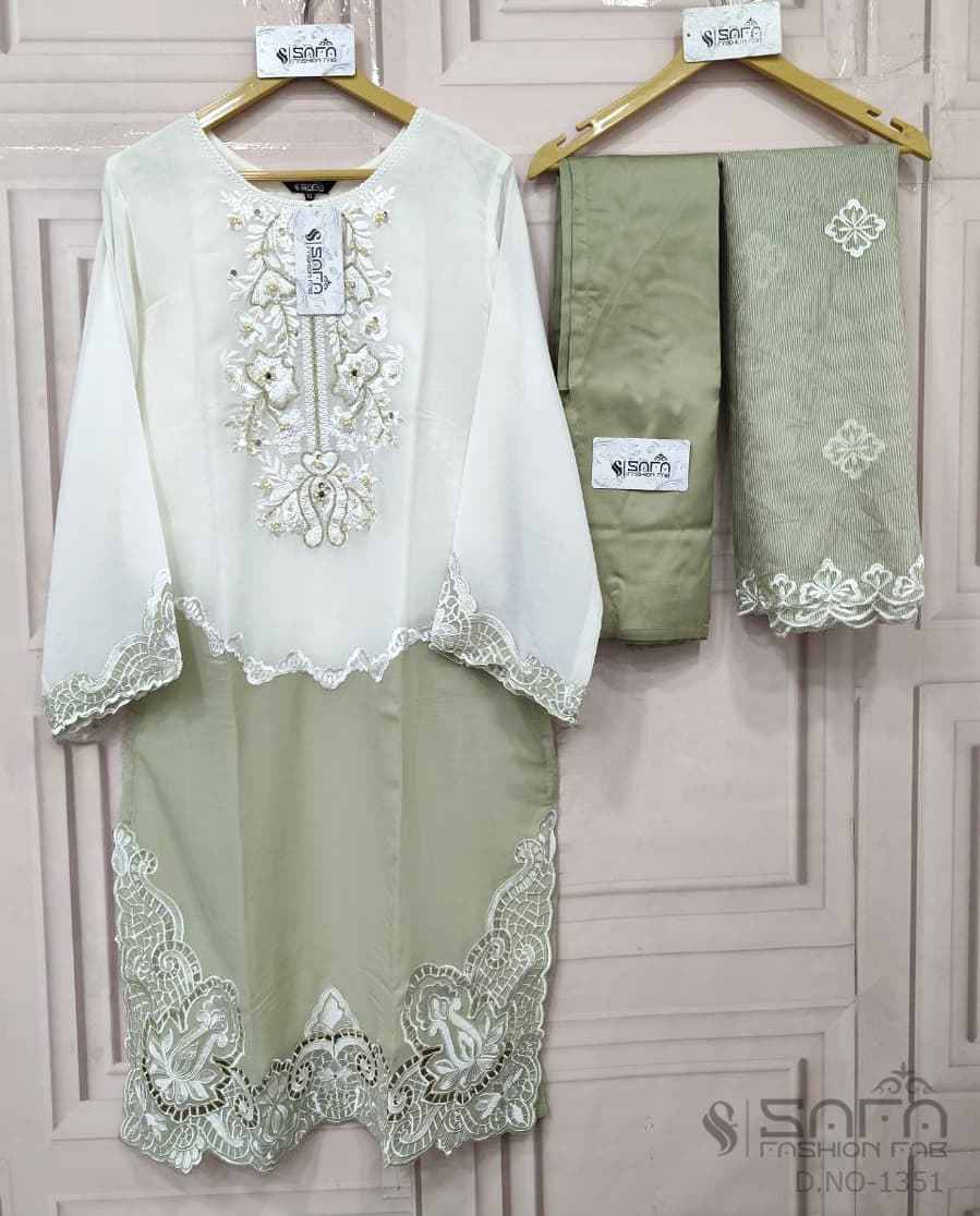 Safa 1351 Colours By Safa Fashion 1351-A To 1351-C Series Designer Stylish Fancy Colorful Beautiful Party Wear & Ethnic Wear Collection Georgette Dresses At Wholesale Price