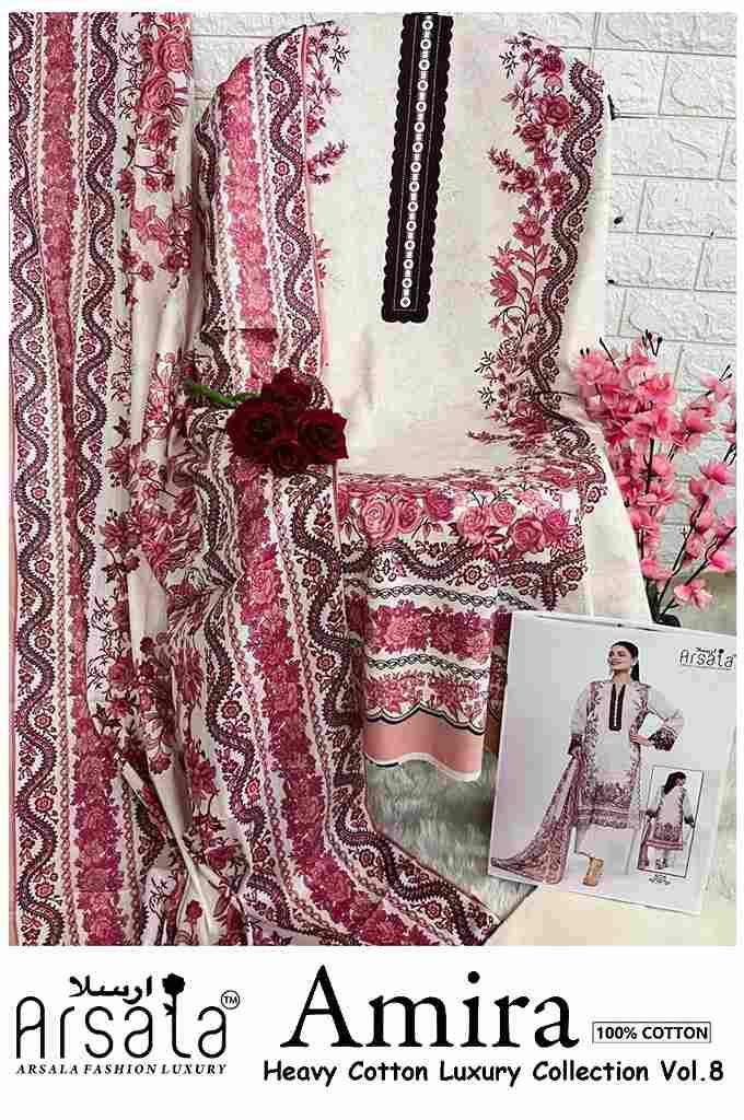 Amira Vol-8 By Arsala 801 To 806 Series Beautiful Festive Suits Stylish Fancy Colorful Casual Wear & Ethnic Wear Pure Lawn Cotton Print Dresses At Wholesale Price