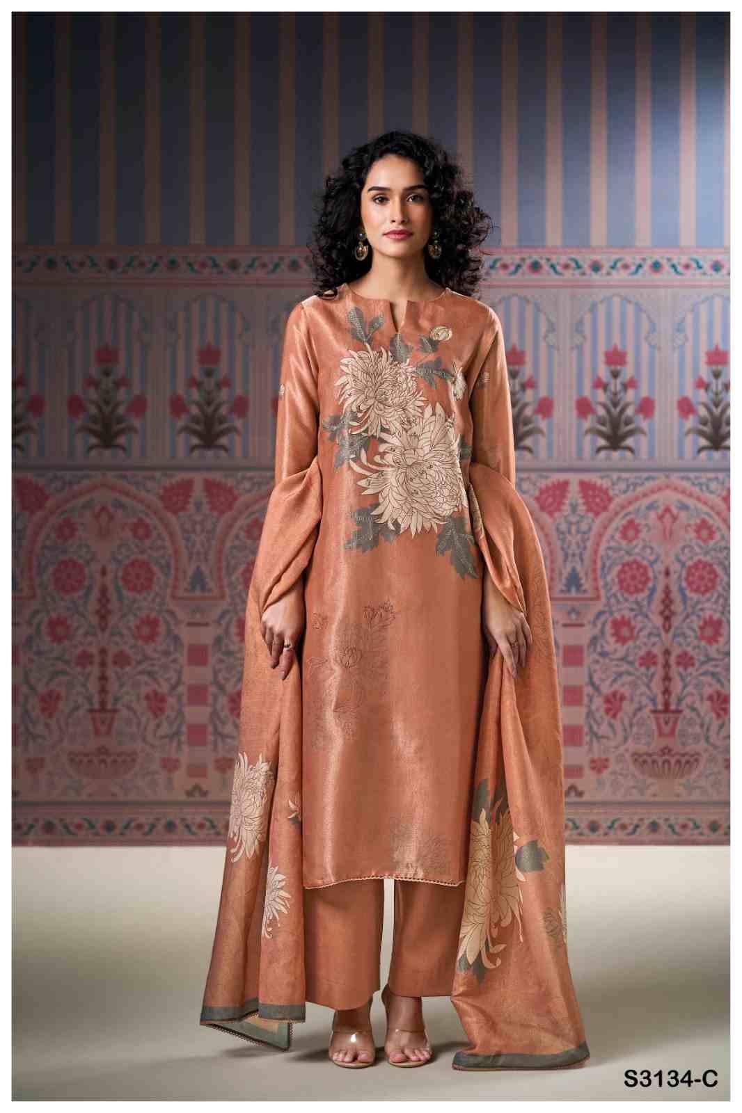 Morna-3134 By Ganga Fashion 3134-A To 3134-D Series Beautiful Festive Suits Colorful Stylish Fancy Casual Wear & Ethnic Wear Premium Bemberg Silk Dresses At Wholesale Price