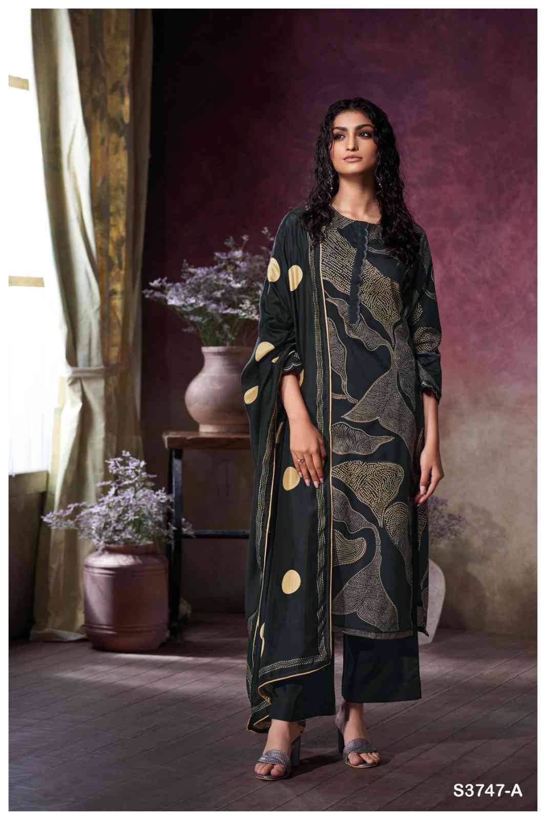 Preska-3747 By Ganga Fashion 3747-A To 3747-D Series Beautiful Festive Suits Colorful Stylish Fancy Casual Wear & Ethnic Wear Premium Cotton Satin Dresses At Wholesale Price